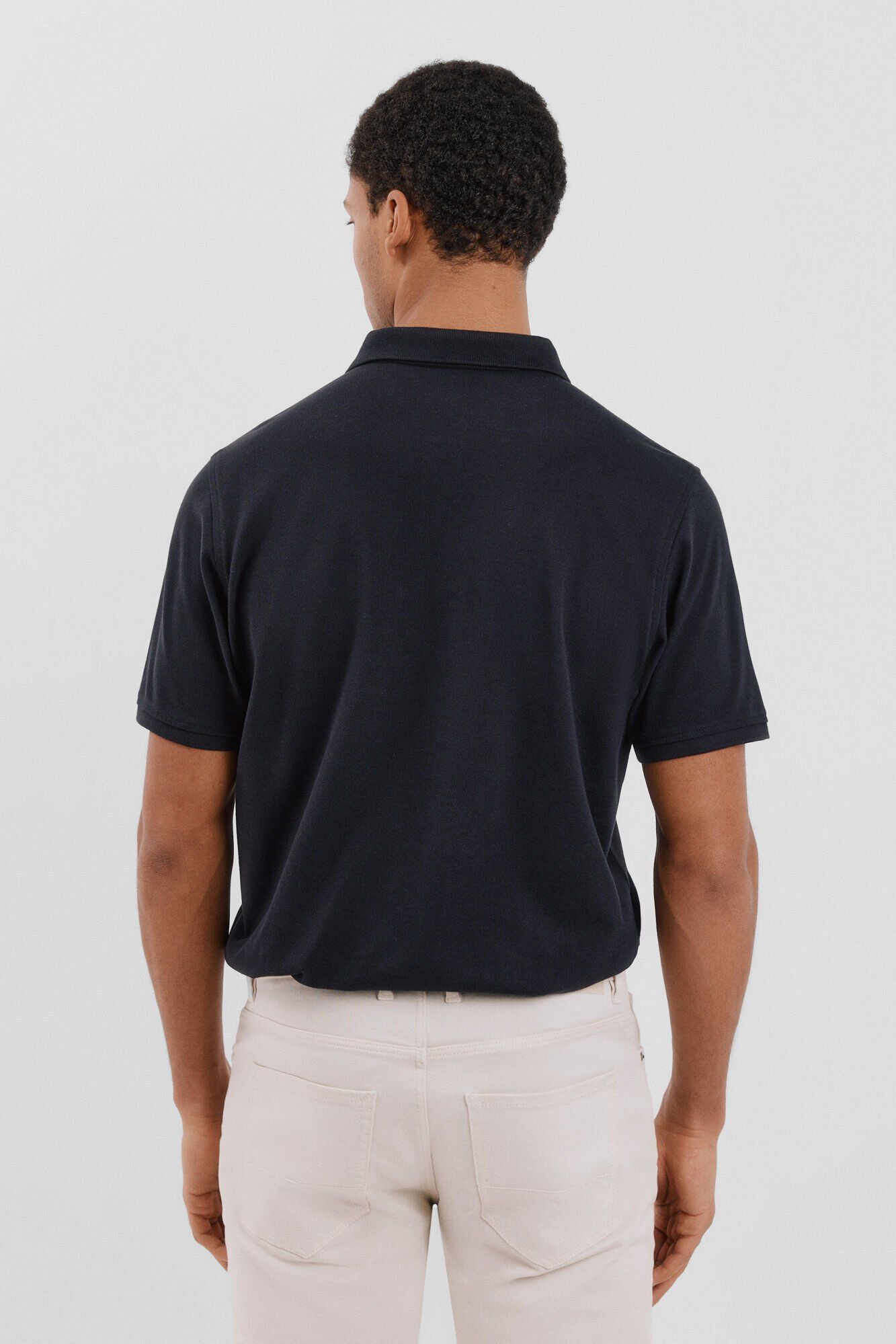 Cortefiel Polo b&aacute;sico piqu&eacute; Negro