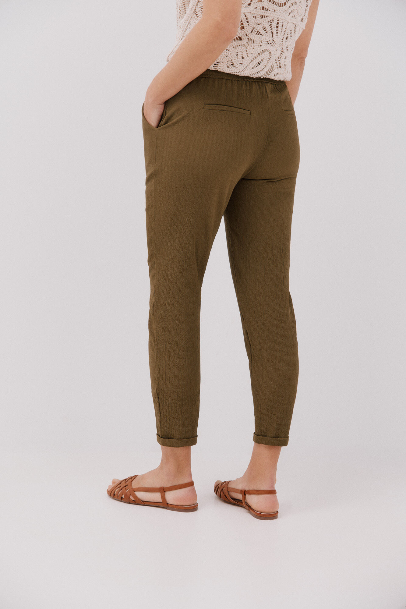 Cortefiel Pantal&oacute;n fluido Kaki
