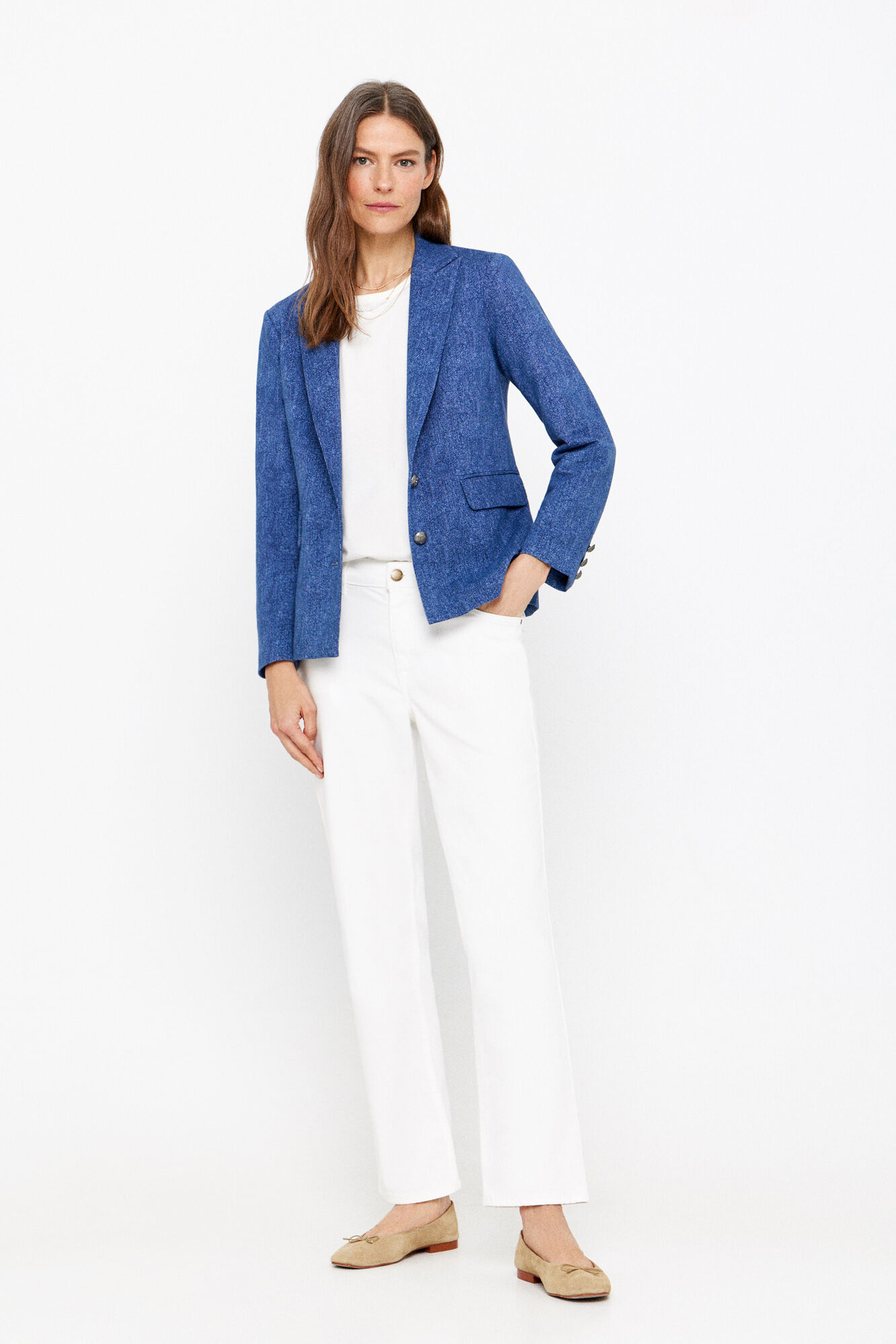 Cortefiel Blazer tejido punto Azul