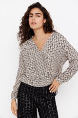 Cortefiel Blusa manga larga estampada Multicolor
