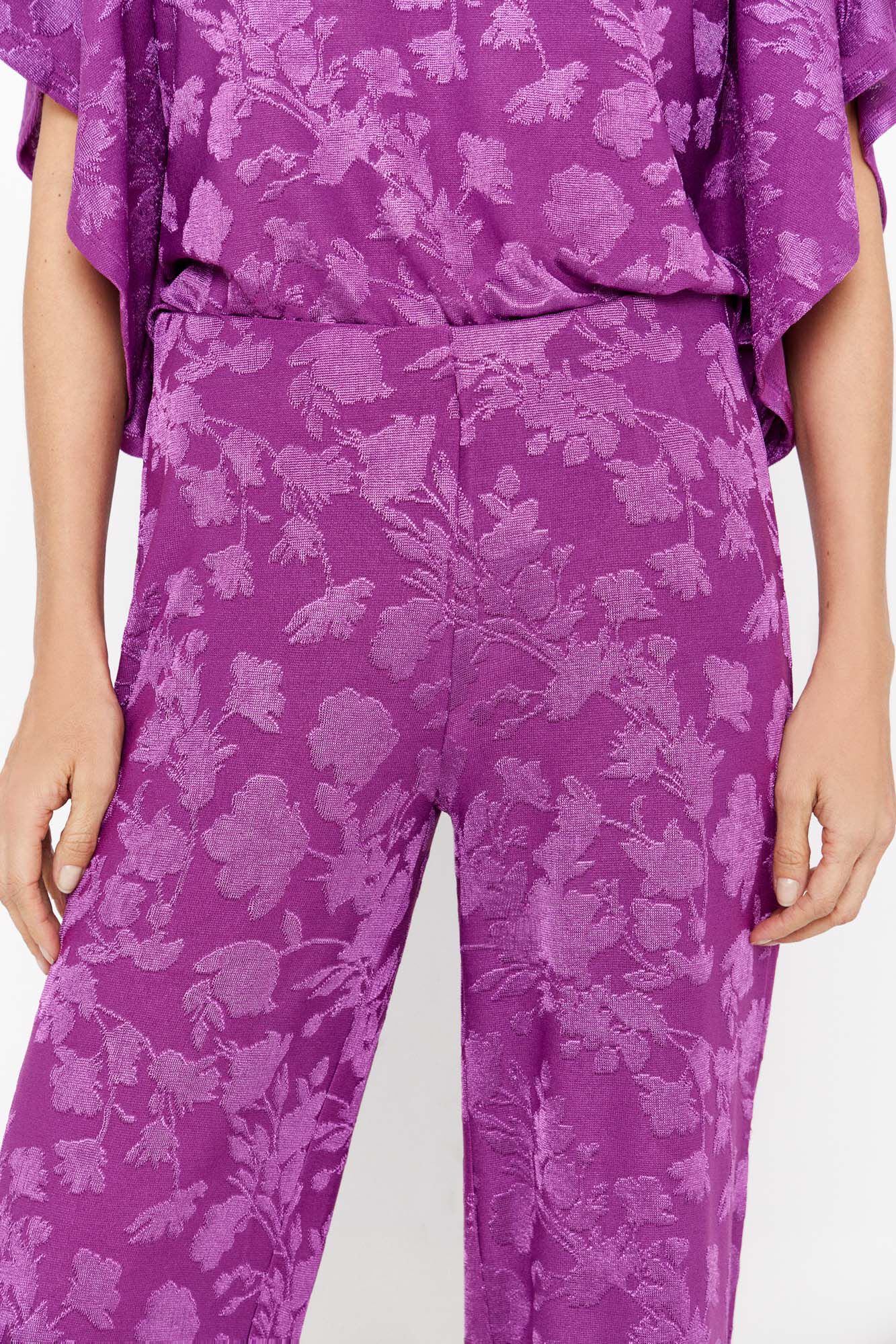 Cortefiel Pantal&oacute;n jacquard punto Lila