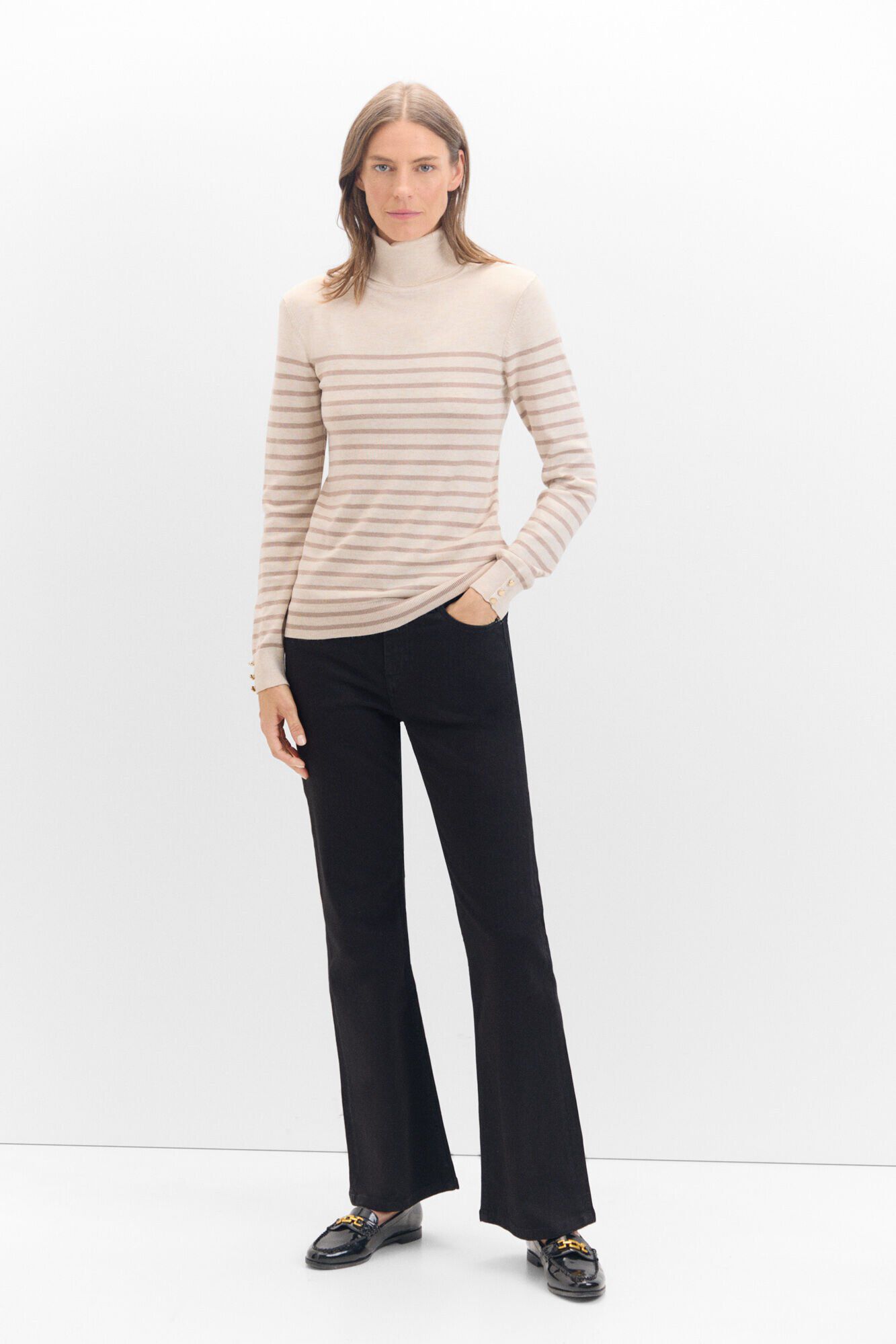 Cortefiel Jersey rayas bicolor Beige