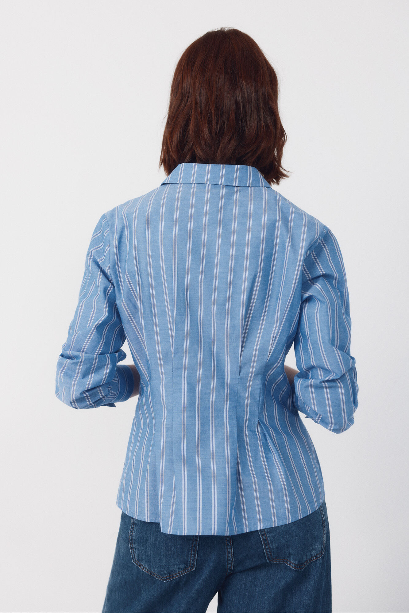 Cortefiel Camisa de rayas entallada Estampado azul