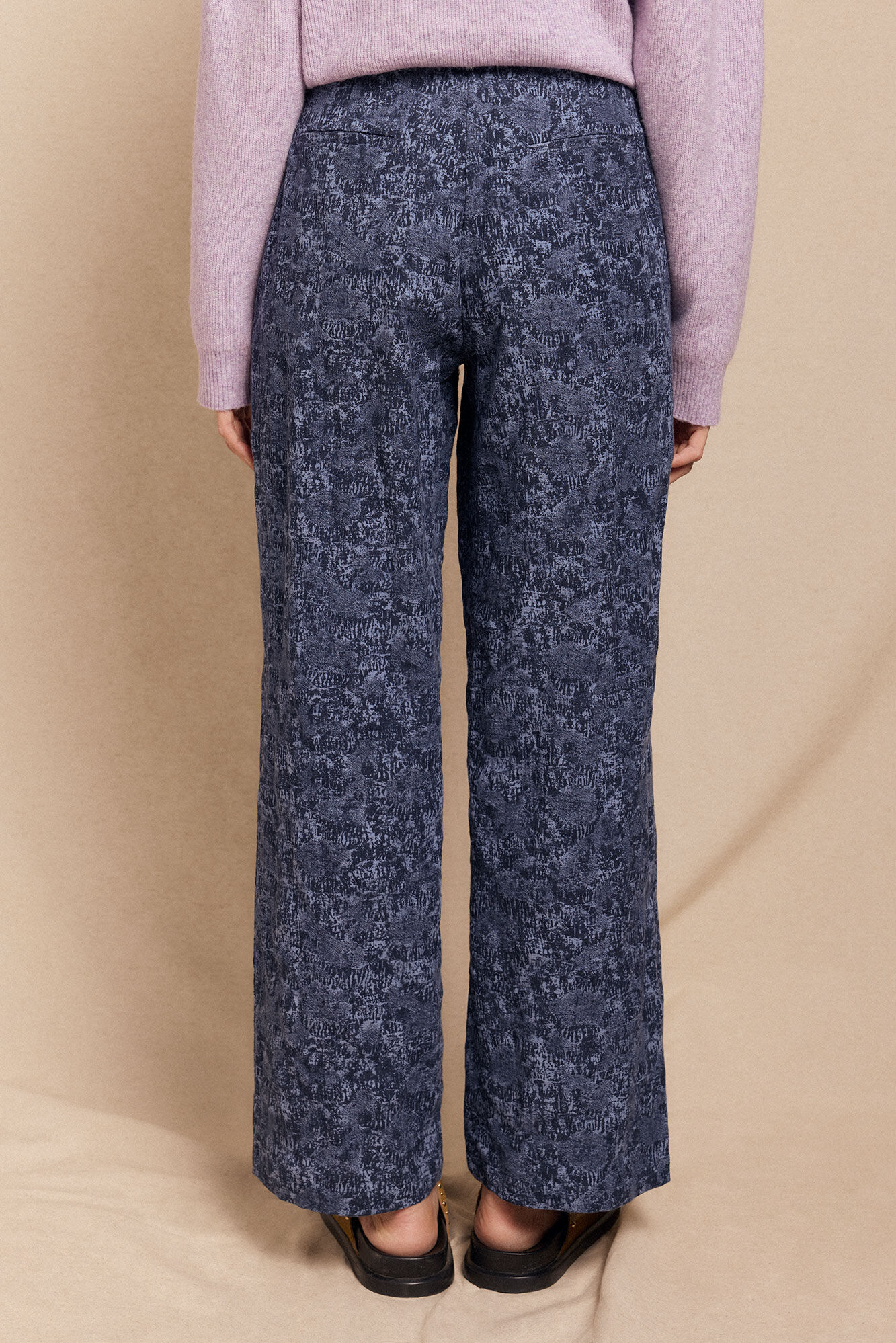 Slowlove Pantal&oacute;n de jaquard con pinzas