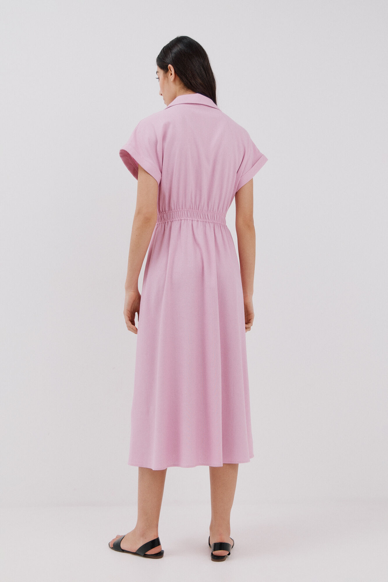 Cortefiel Vestido camisero midi Lila