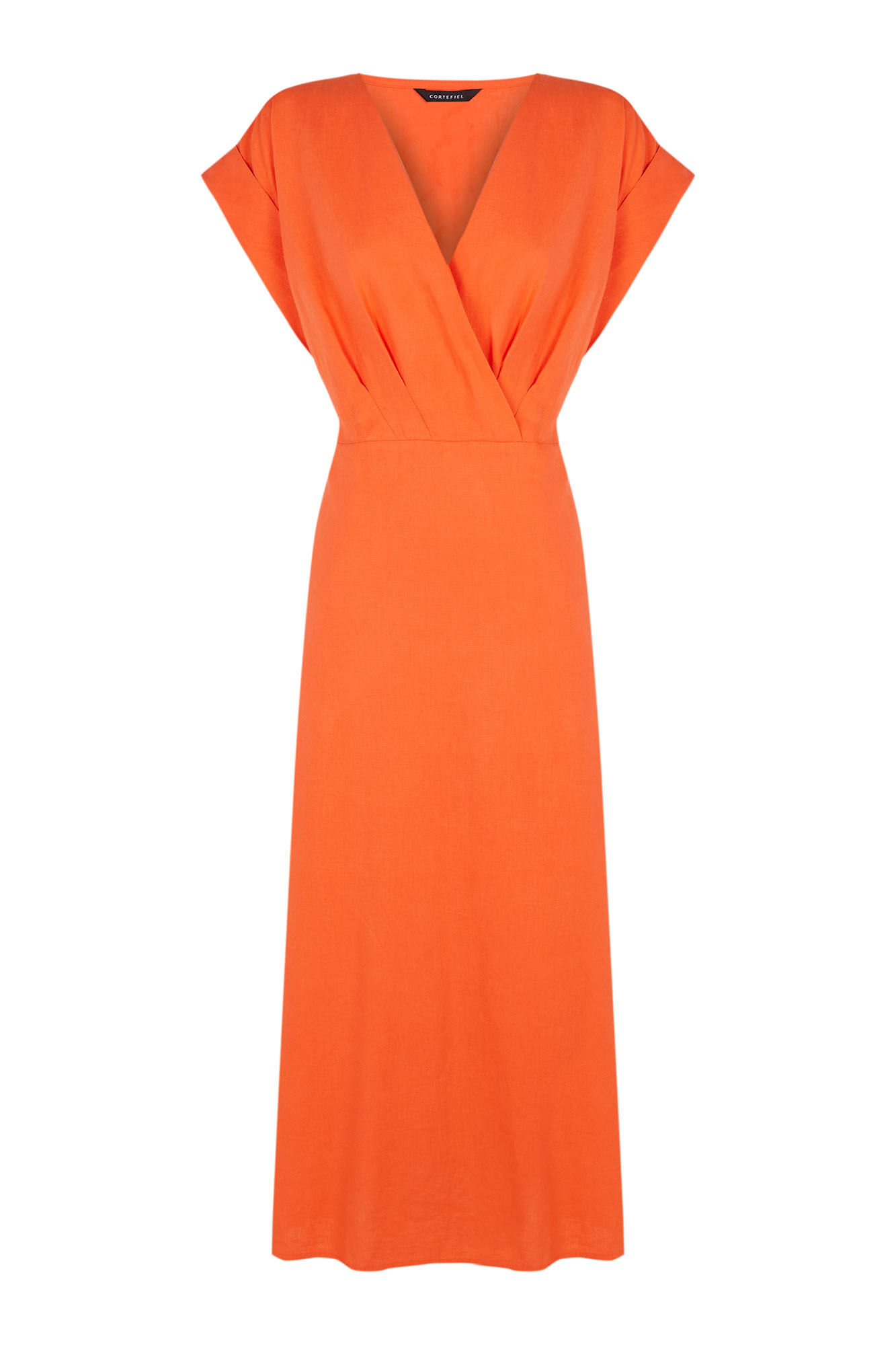 Cortefiel Vestido largo efecto r&uacute;stico Naranja