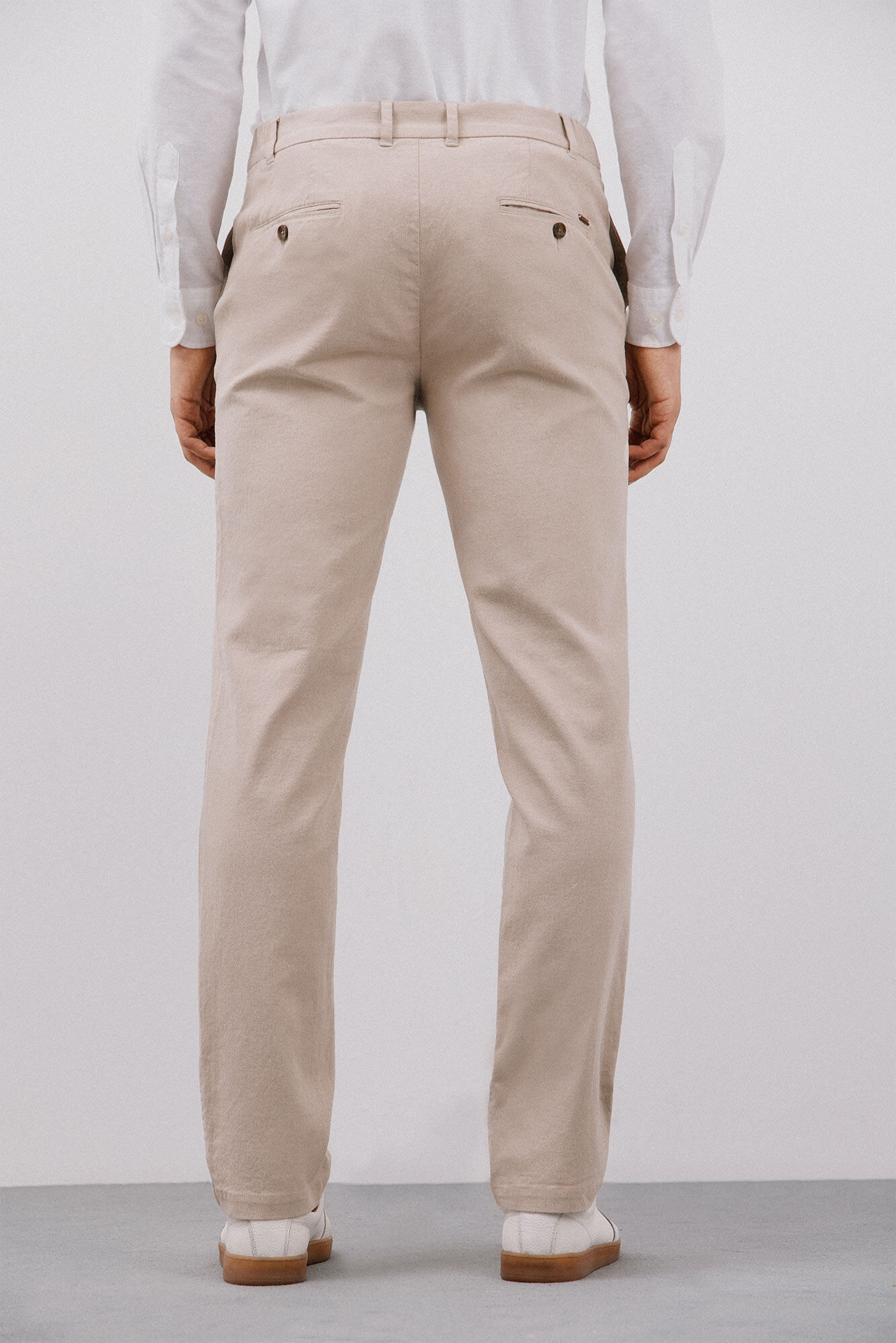 Cortefiel Pantal&oacute;n chino algod&oacute;n-lino Beige