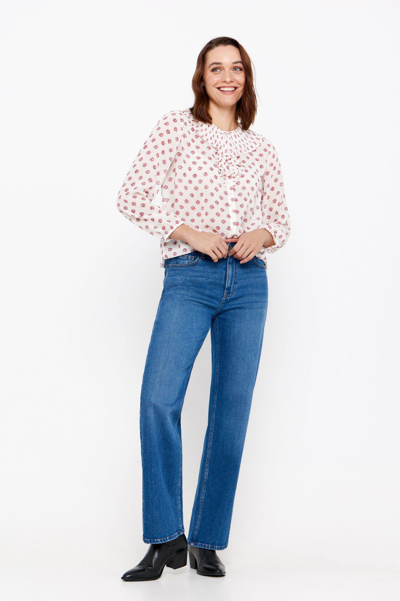 Cortefiel Blusa estampada fluida