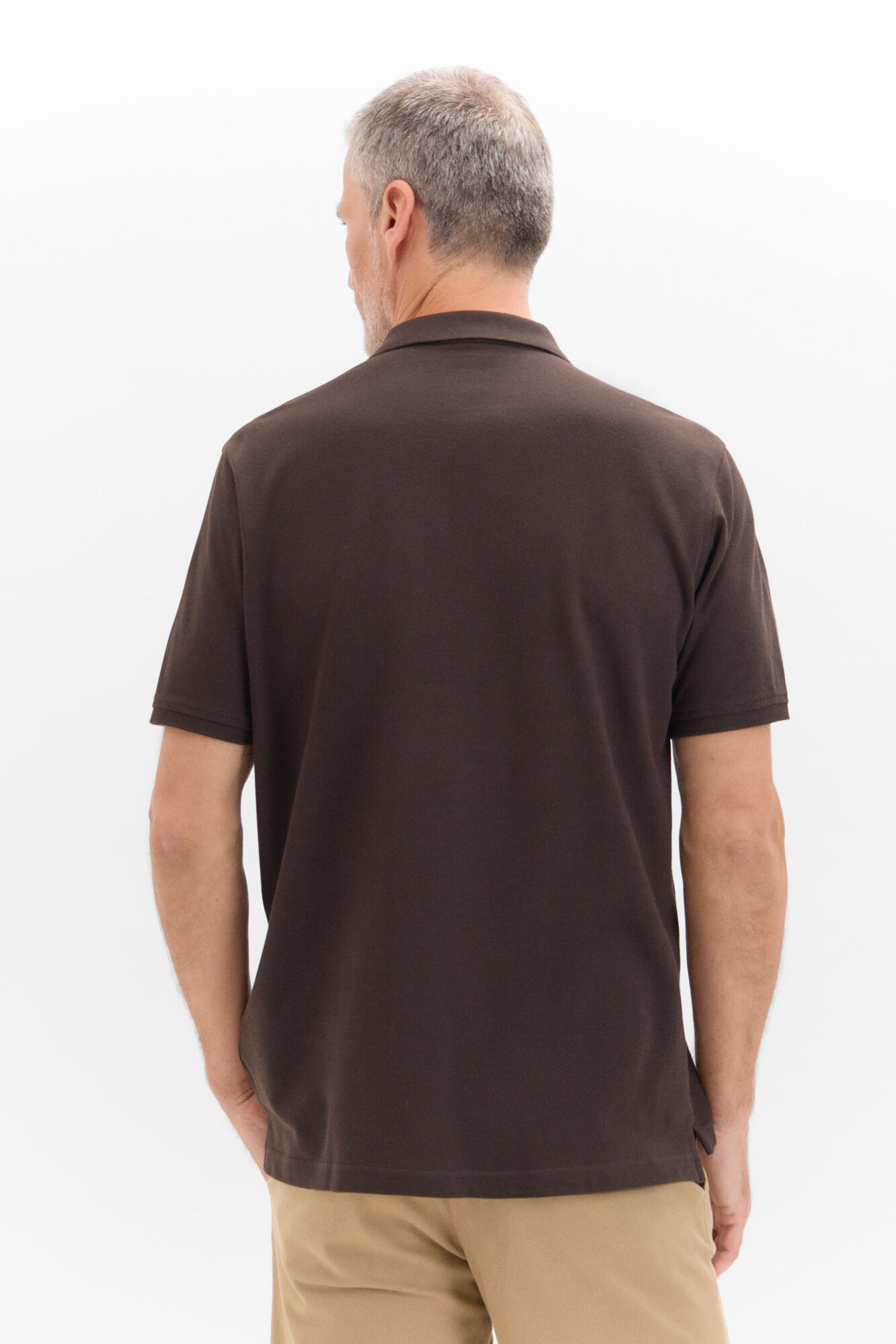 Cortefiel Polo b&aacute;sico Marr&oacute;n oscuro