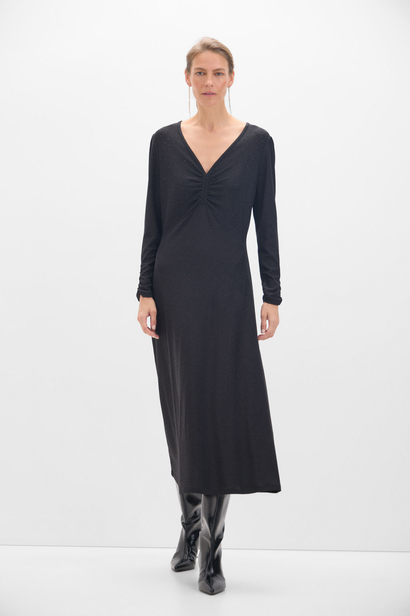 Cortefiel Vestido de lurex Negro