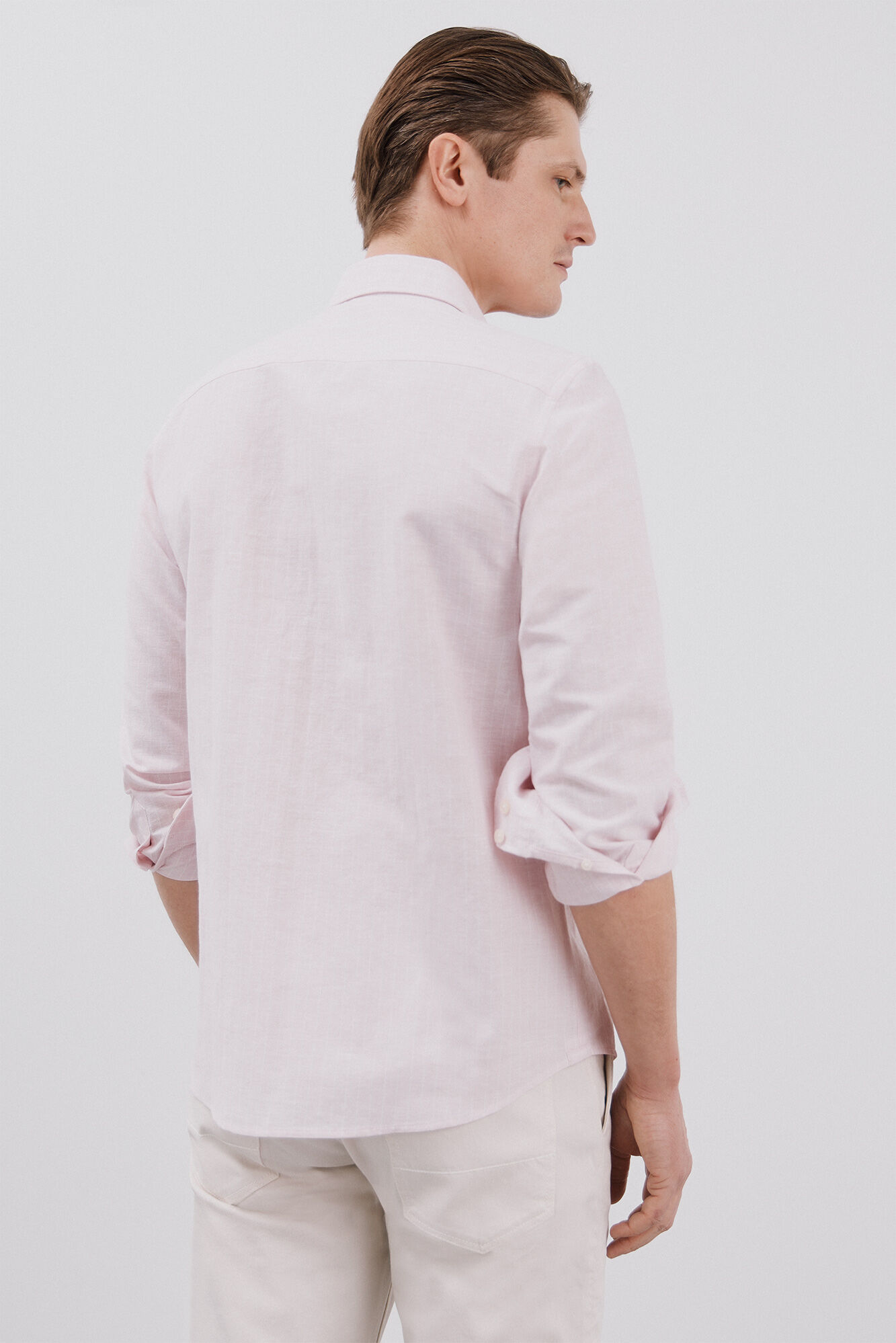 Cortefiel Camisa lino algod&oacute;n rayas Rosa