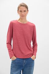 Cortefiel Camiseta manga larga con botones Vino