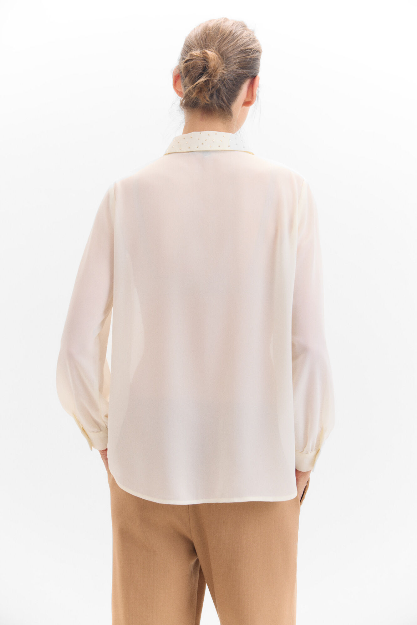 Cortefiel Camisa detalle strass Blanco