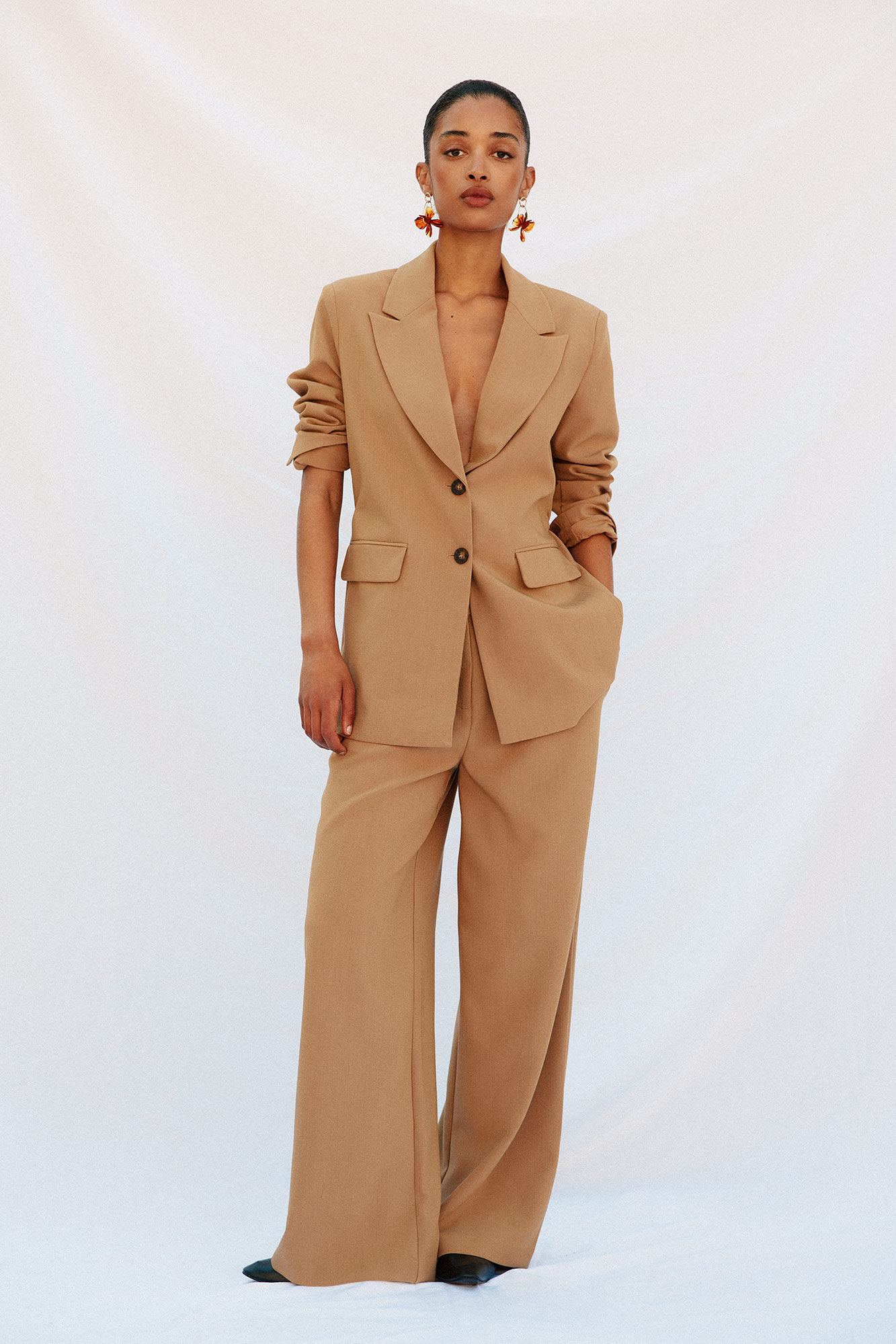 Cortefiel Pantal&oacute;n de pinzas Beige