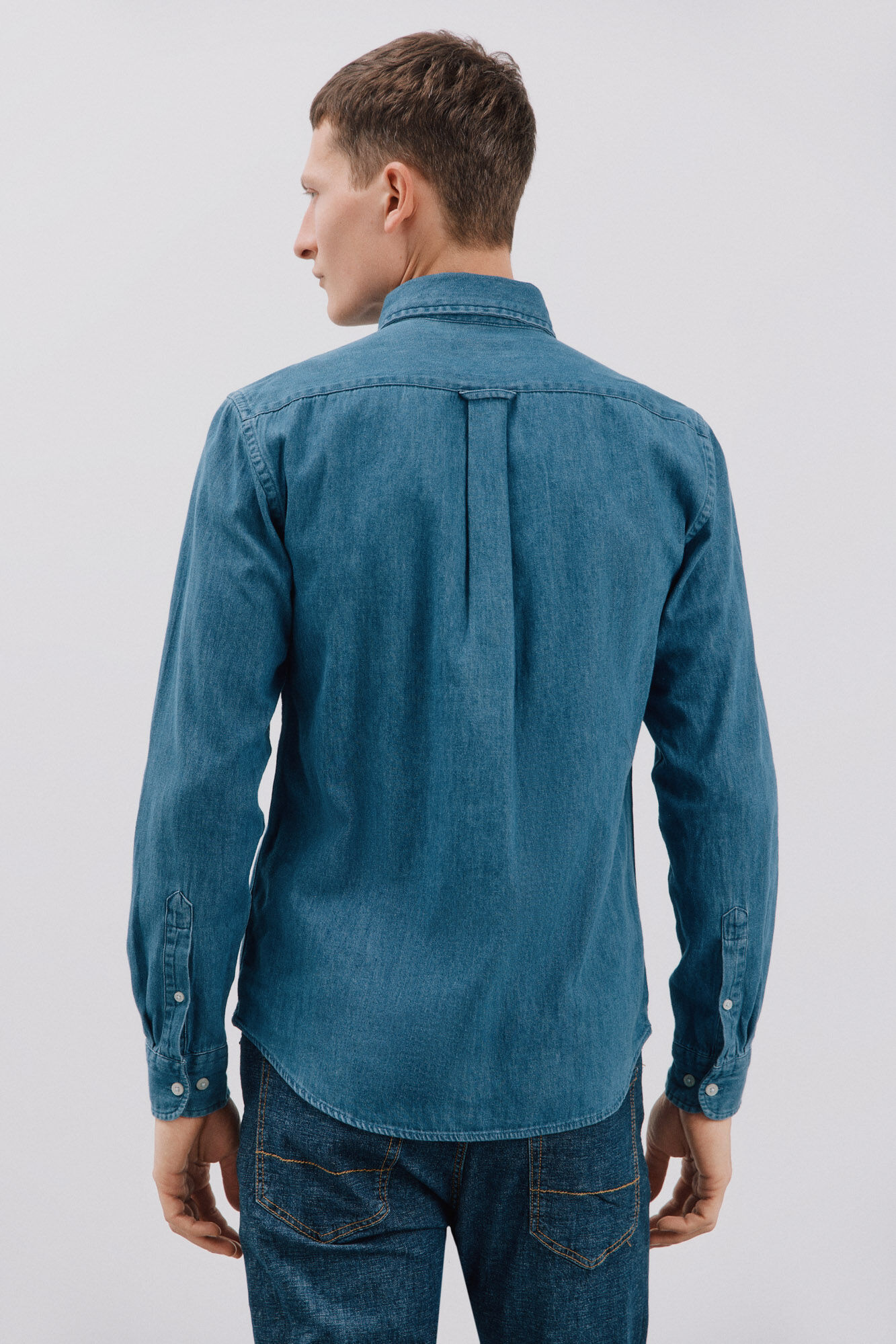 Cortefiel Camisa denim   Azul marino