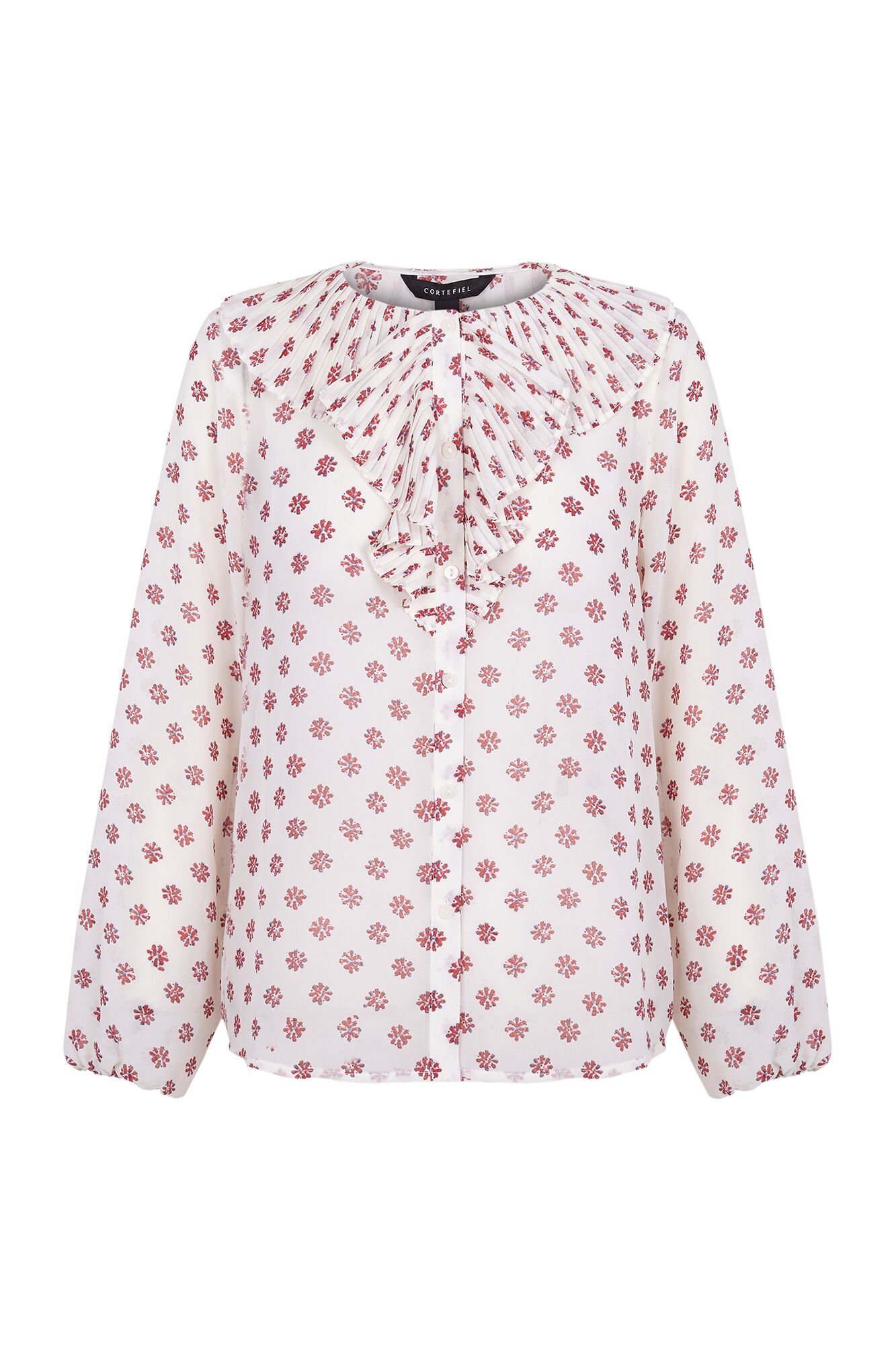 Cortefiel Blusa estampada fluida Estampado blanco