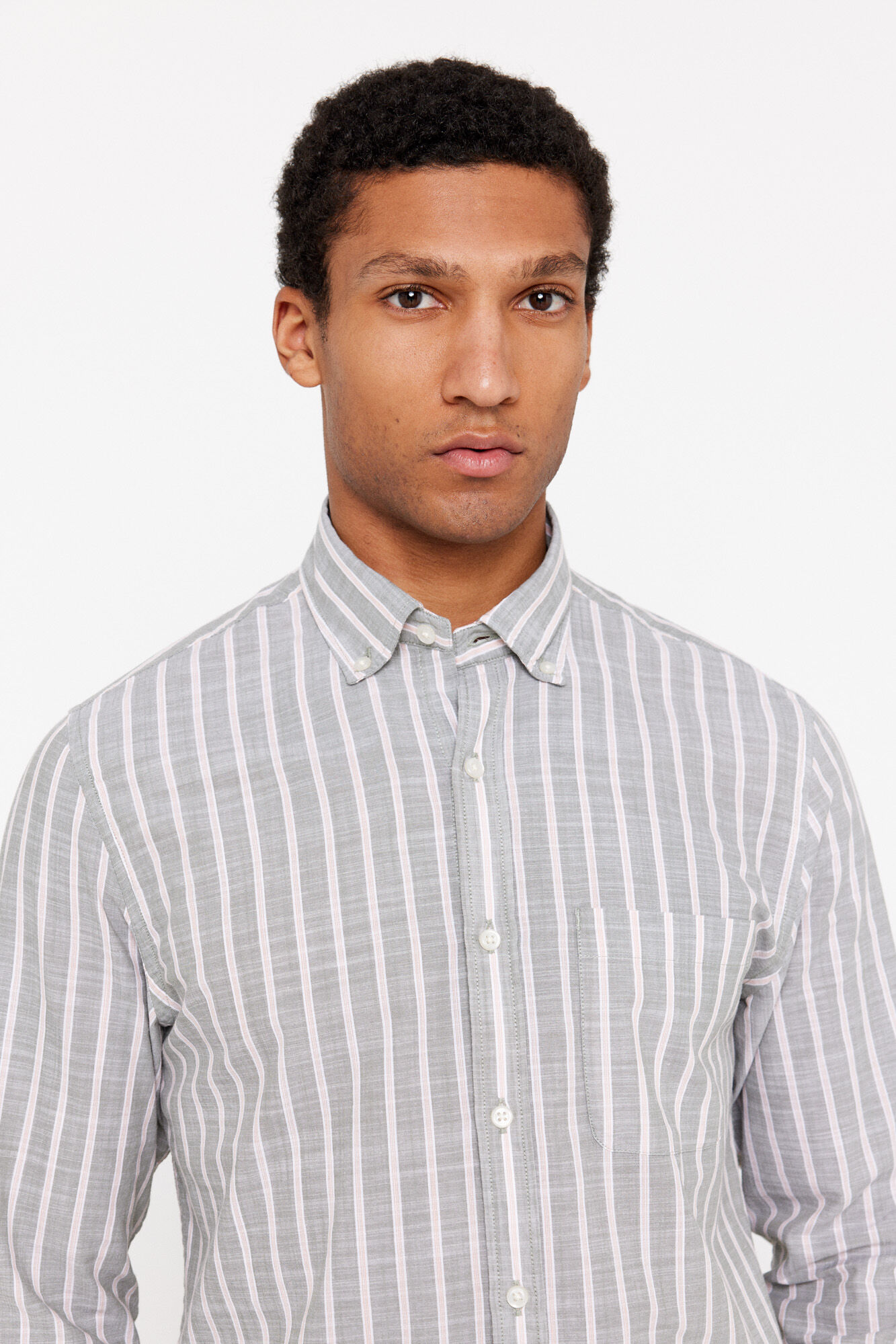 Cortefiel Camisa rayas tejido flam&eacute;