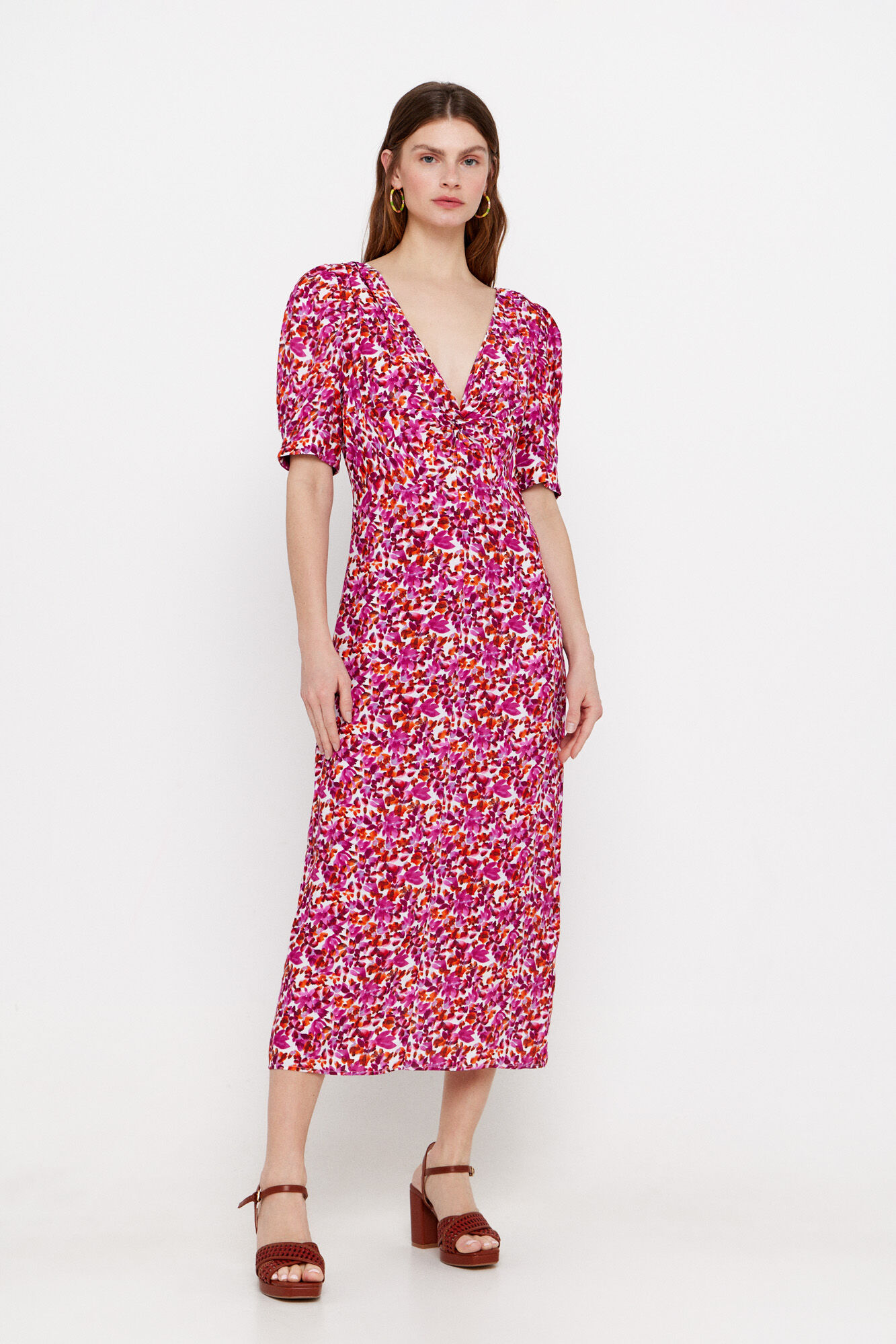 Cortefiel Vestido midi estampado