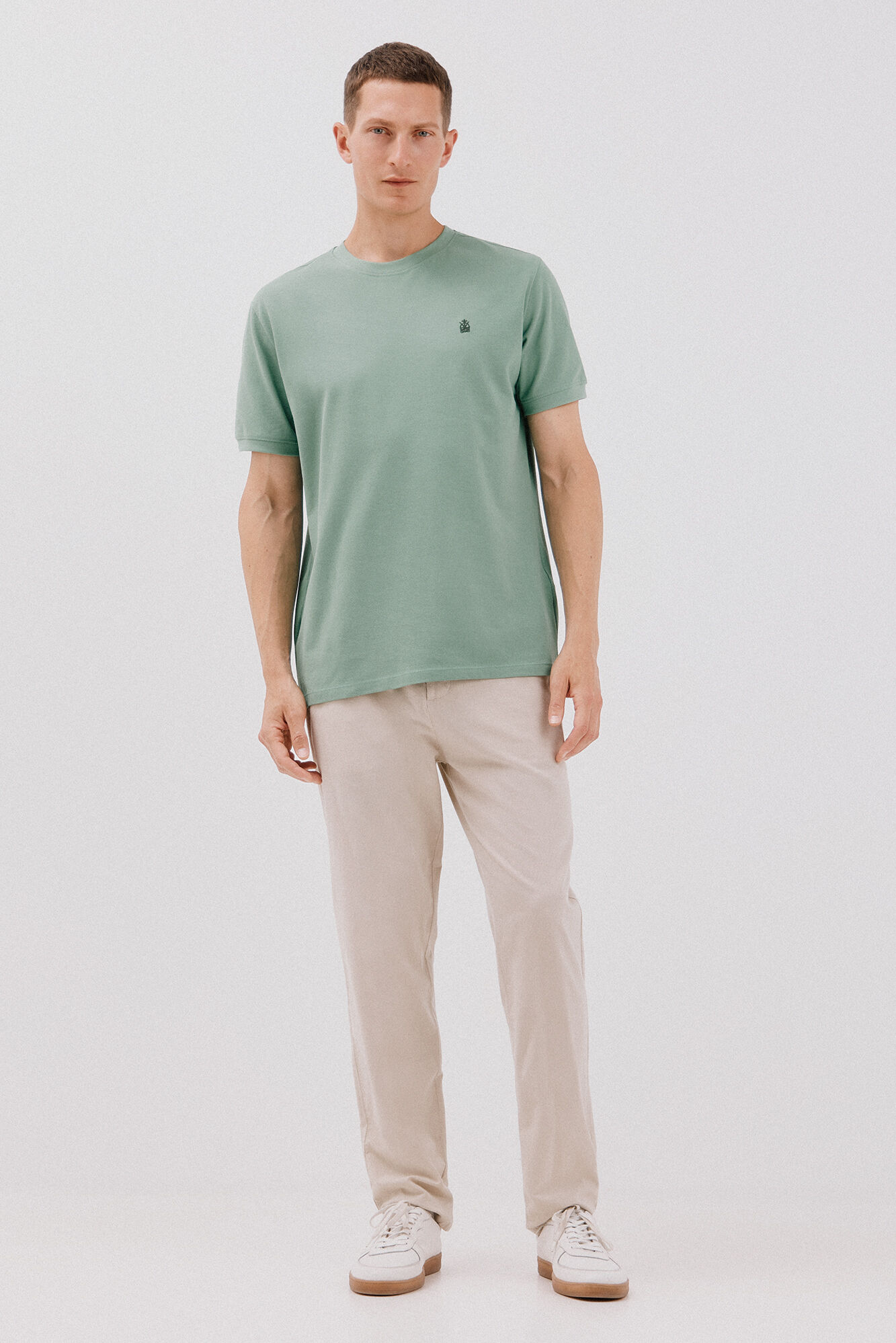 Cortefiel Playera b&aacute;sica piqu&eacute; Verde