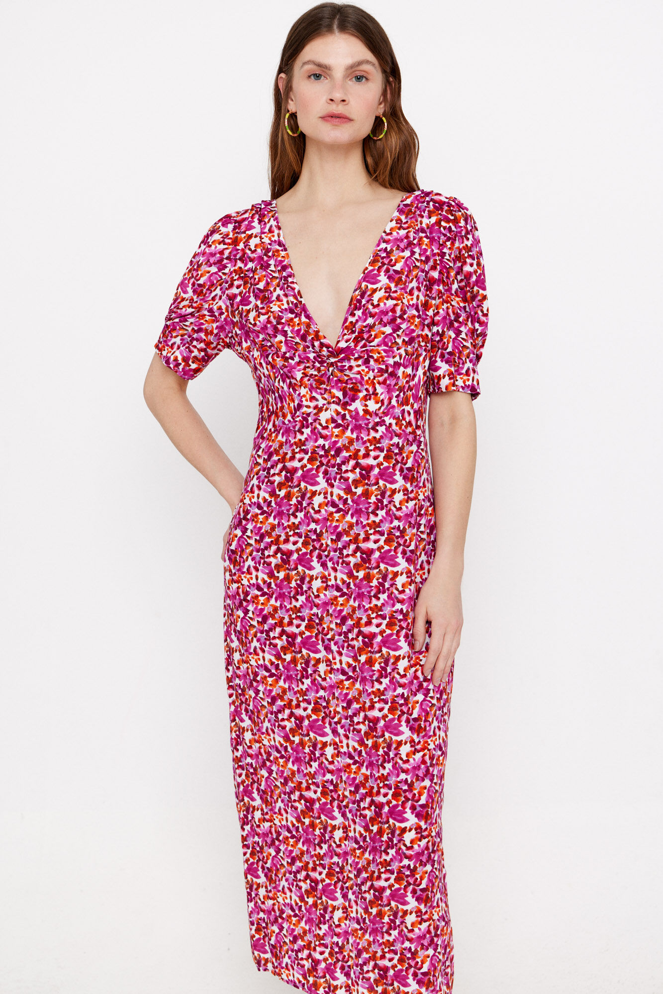 Cortefiel Vestido midi estampado