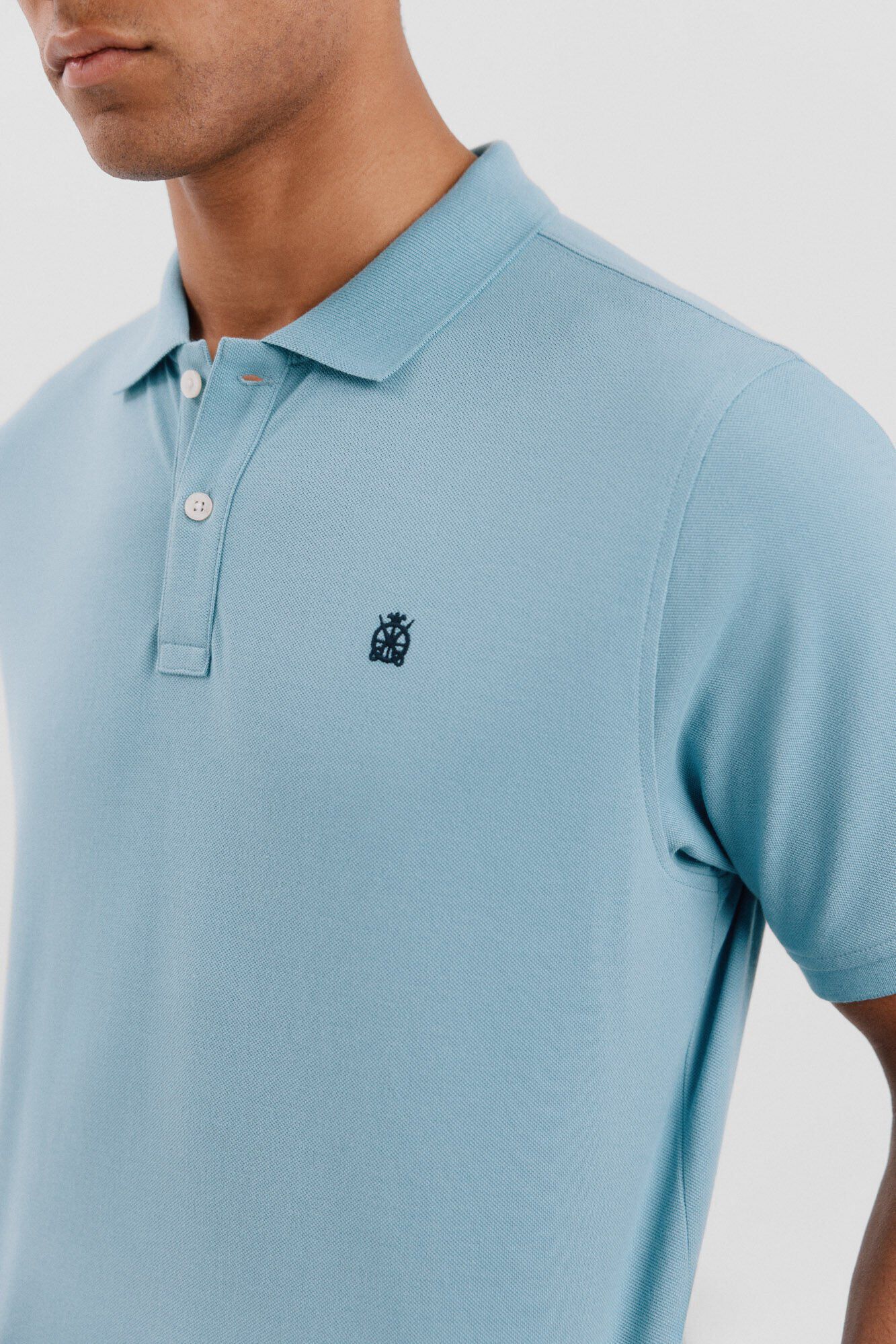 Cortefiel Polo b&aacute;sico piqu&eacute; Azul
