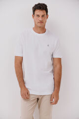 Cortefiel Playera b&aacute;sica piqu&eacute; Blanco
