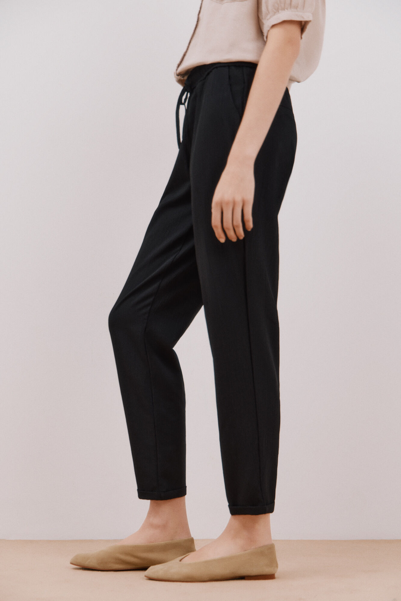 Cortefiel Pantal&oacute;n fluido Negro