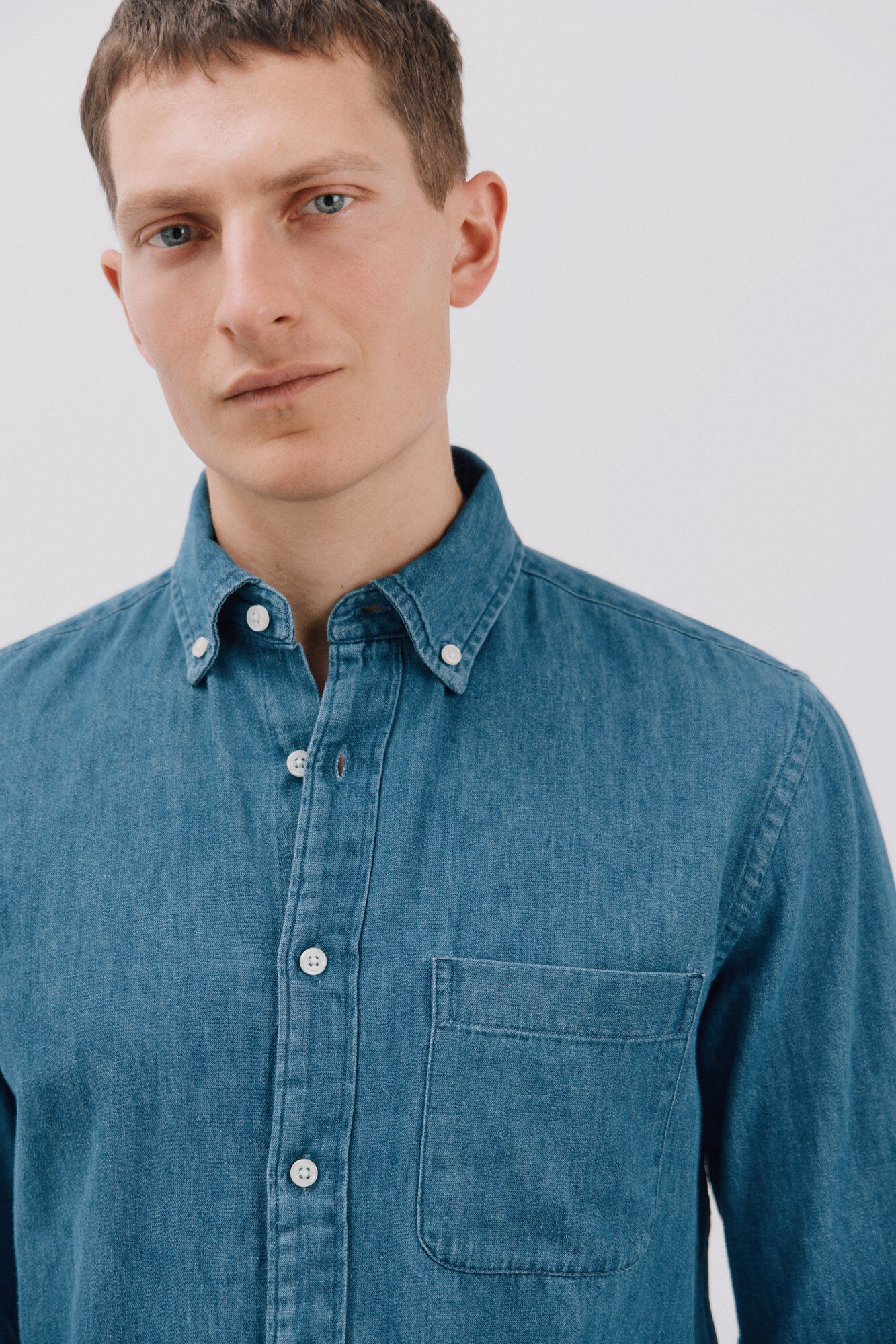 Cortefiel Camisa denim   Azul marino