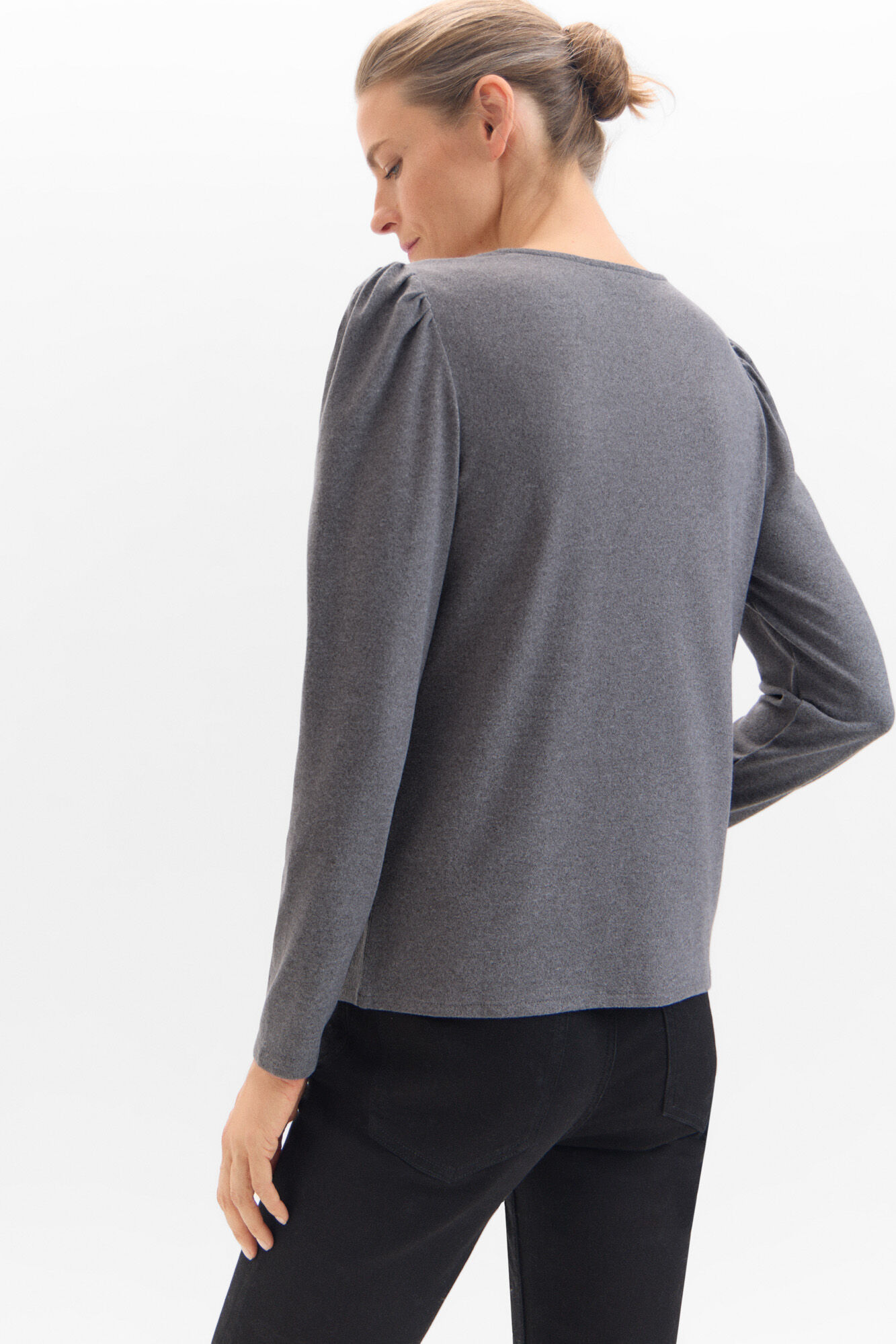 Cortefiel Camiseta con studs Gris