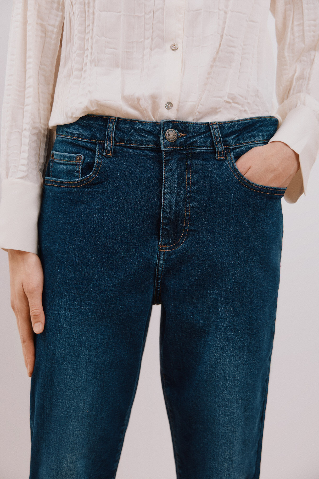 Cortefiel Jeans Mom Azul
