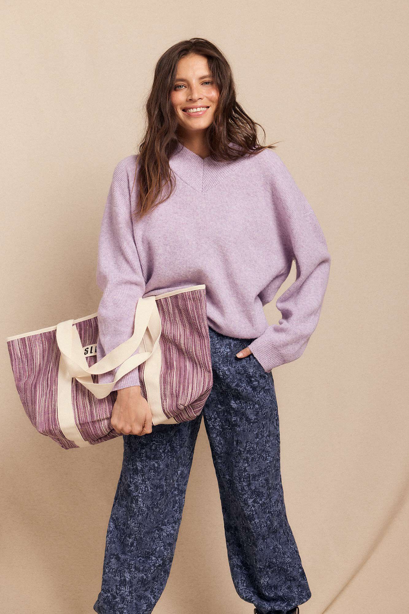 Slowlove Pantal&oacute;n de jacquard con pinzas Azul marino