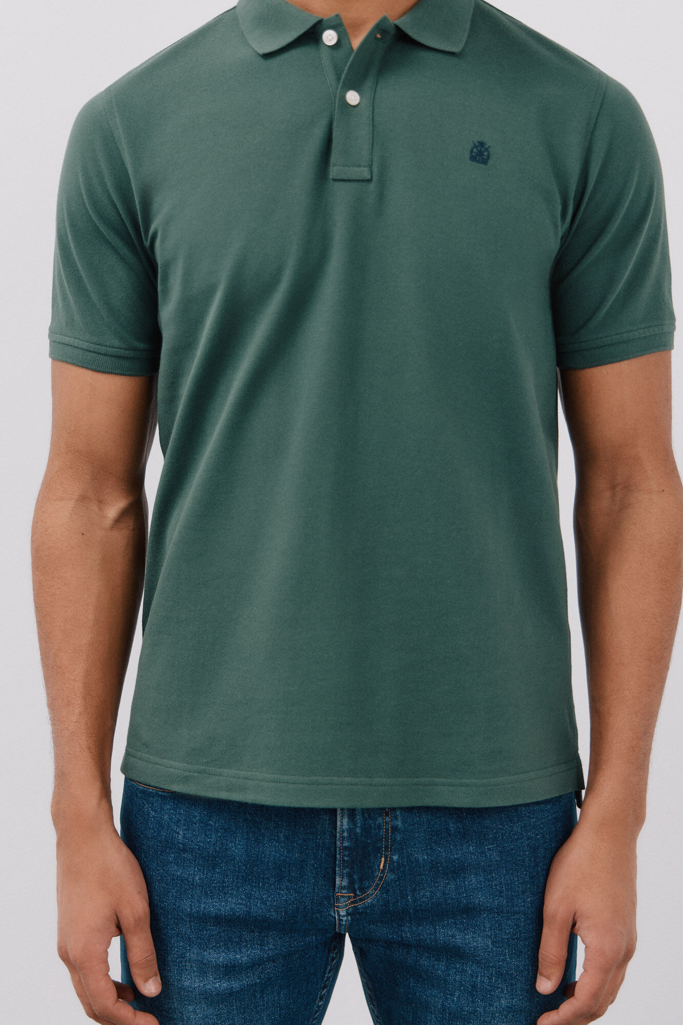 Cortefiel Polo b&aacute;sico piqu&eacute; Verde
