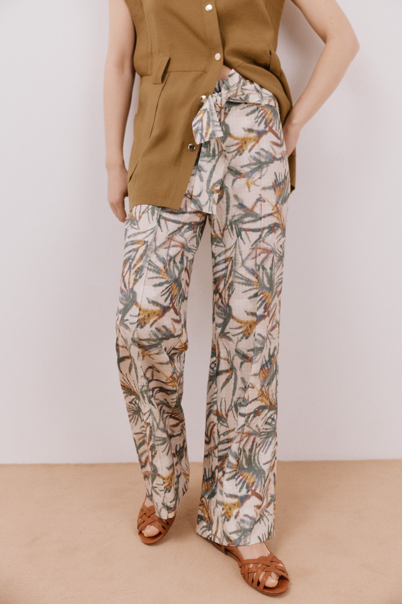 Cortefiel Pantal&oacute;n fluido estampado