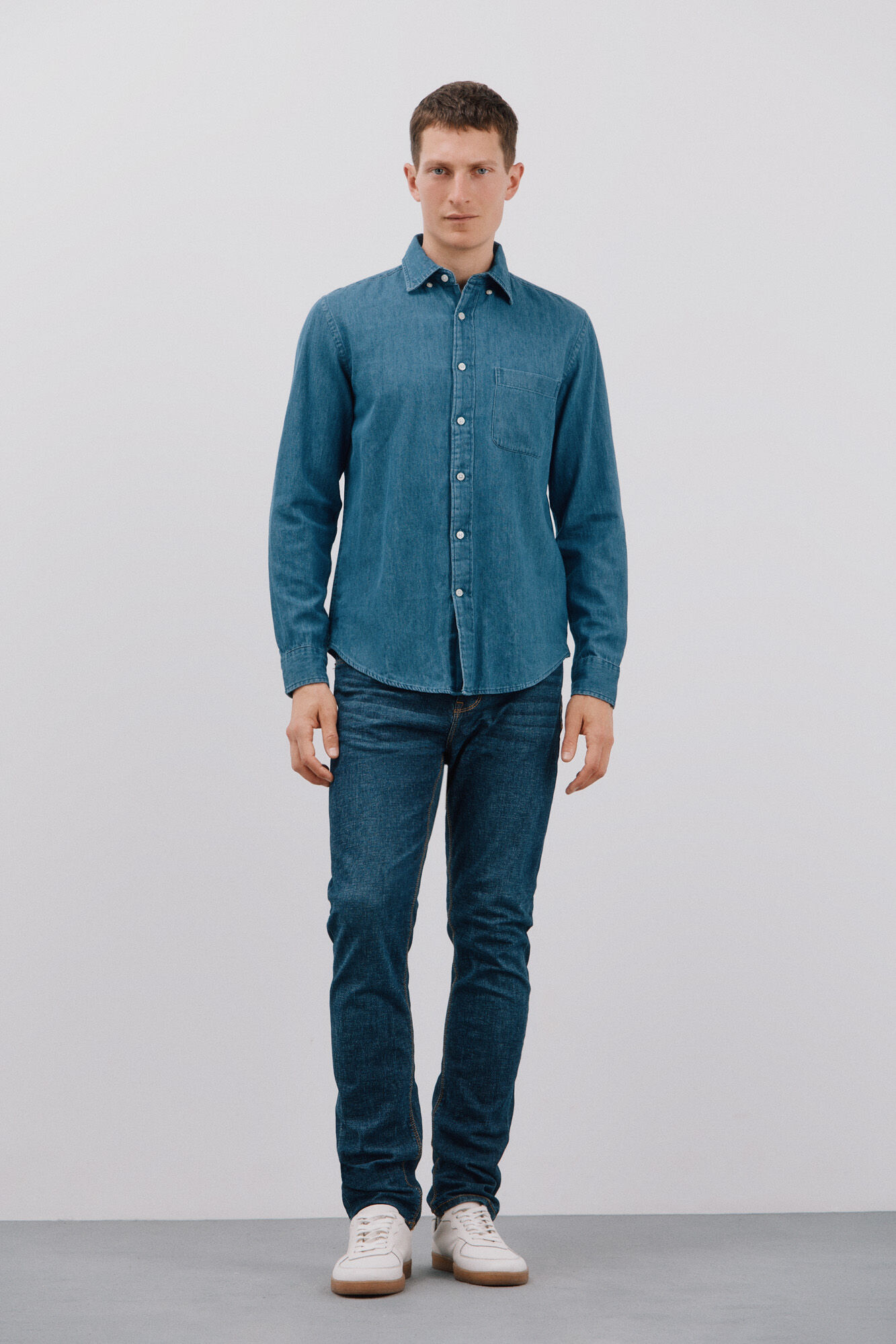 Cortefiel Camisa denim   Azul marino