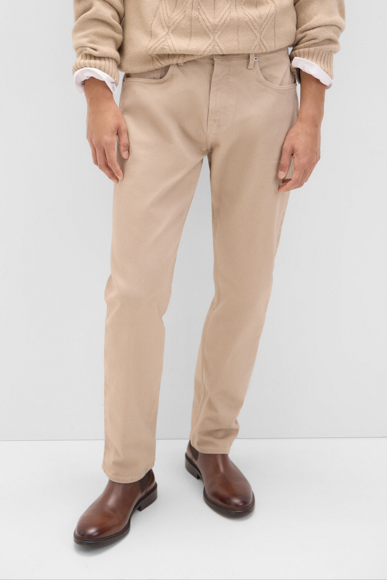 Cortefiel Pantal&oacute;n 5 bolsillos color regular fit