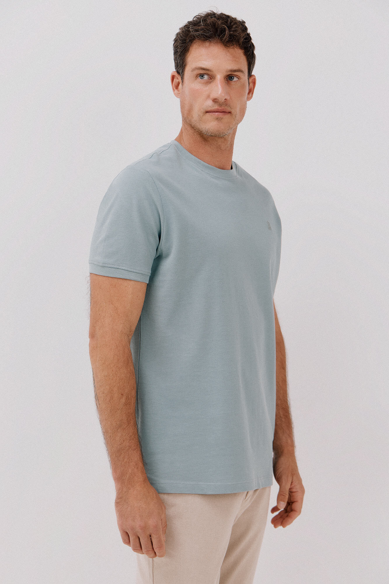 Cortefiel Playera b&aacute;sica piqu&eacute; Azul