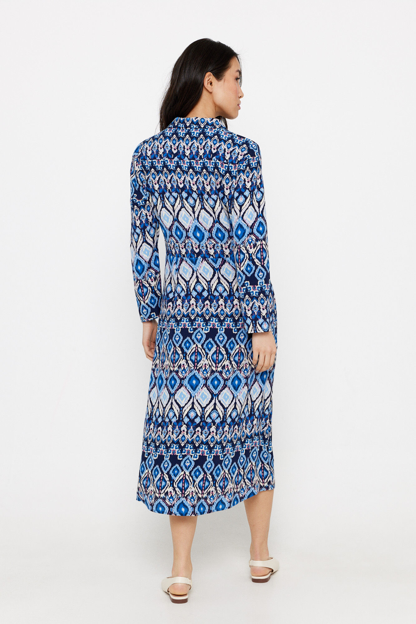 Cortefiel Vestido midi estampado Multicolor