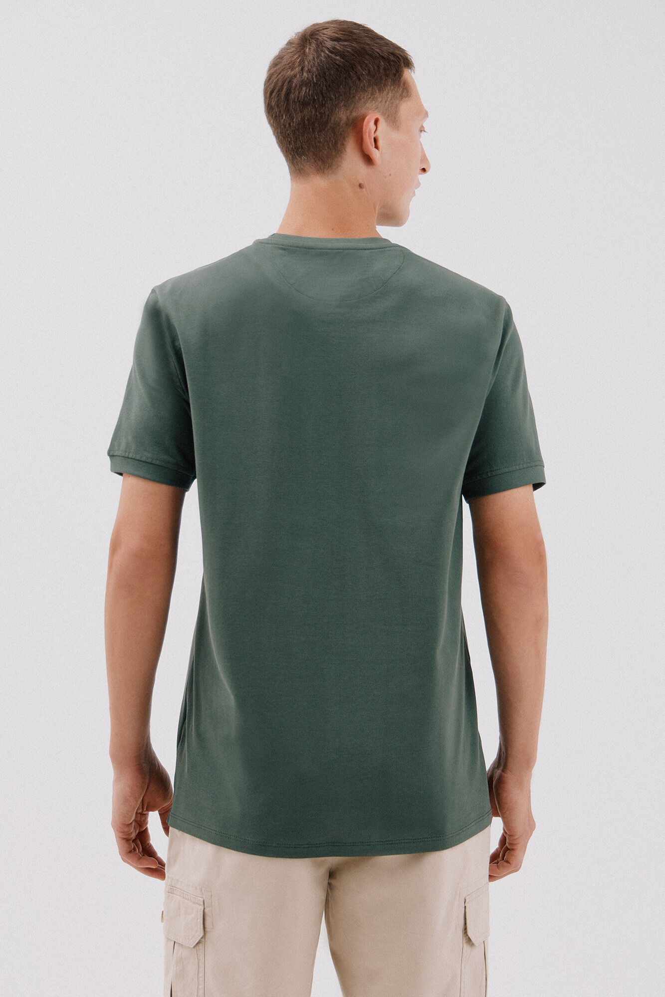 Cortefiel Playera b&aacute;sica piqu&eacute; Verde