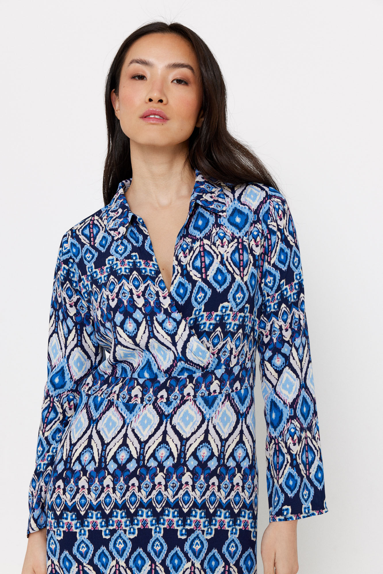Cortefiel Vestido midi estampado Multicolor