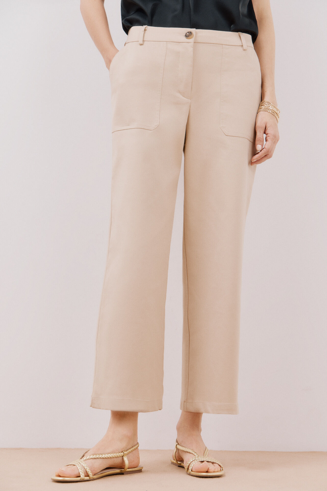 Cortefiel Pantal&oacute;n con bolsillos delanteros Beige