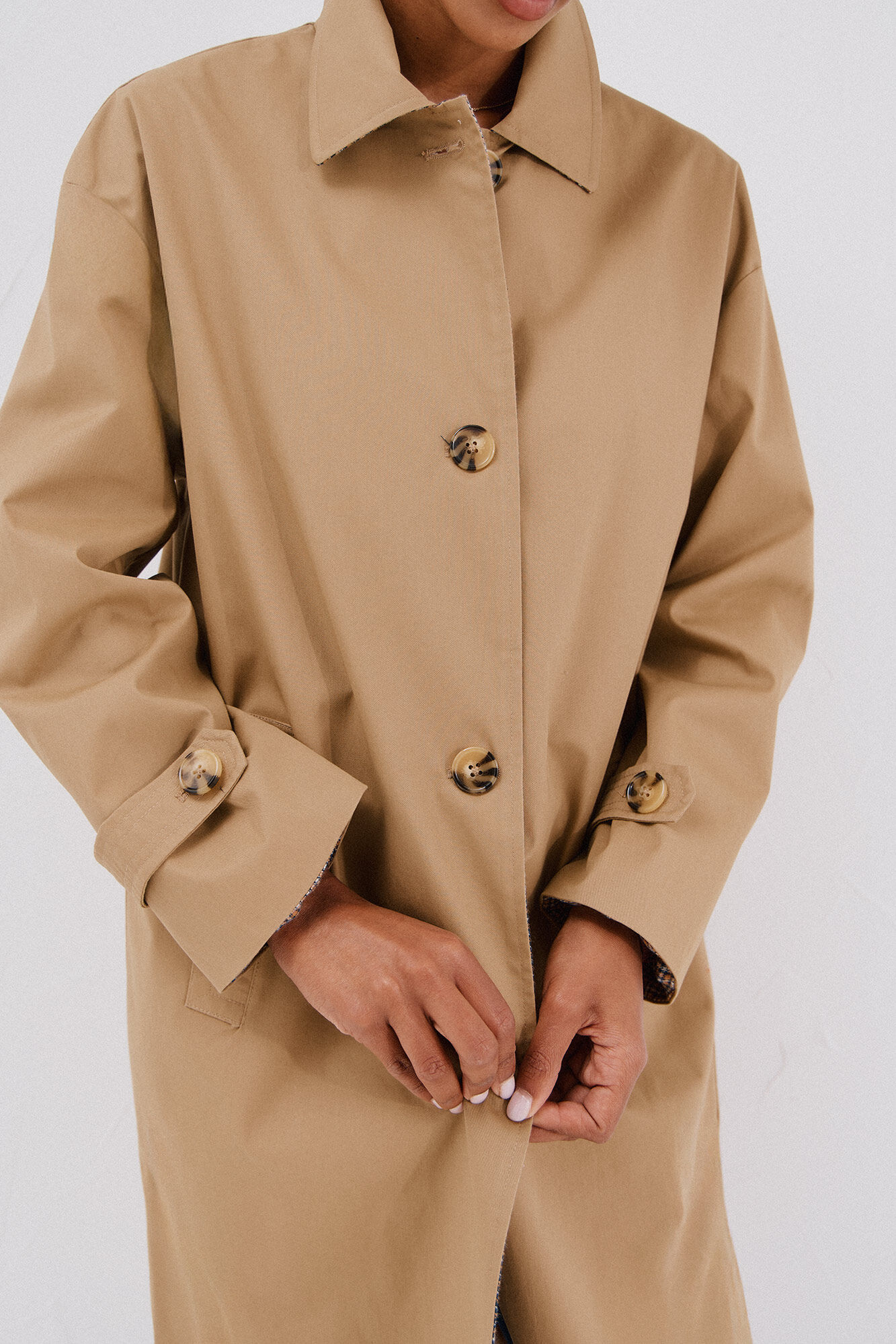 Cortefiel Gabardina larga Beige