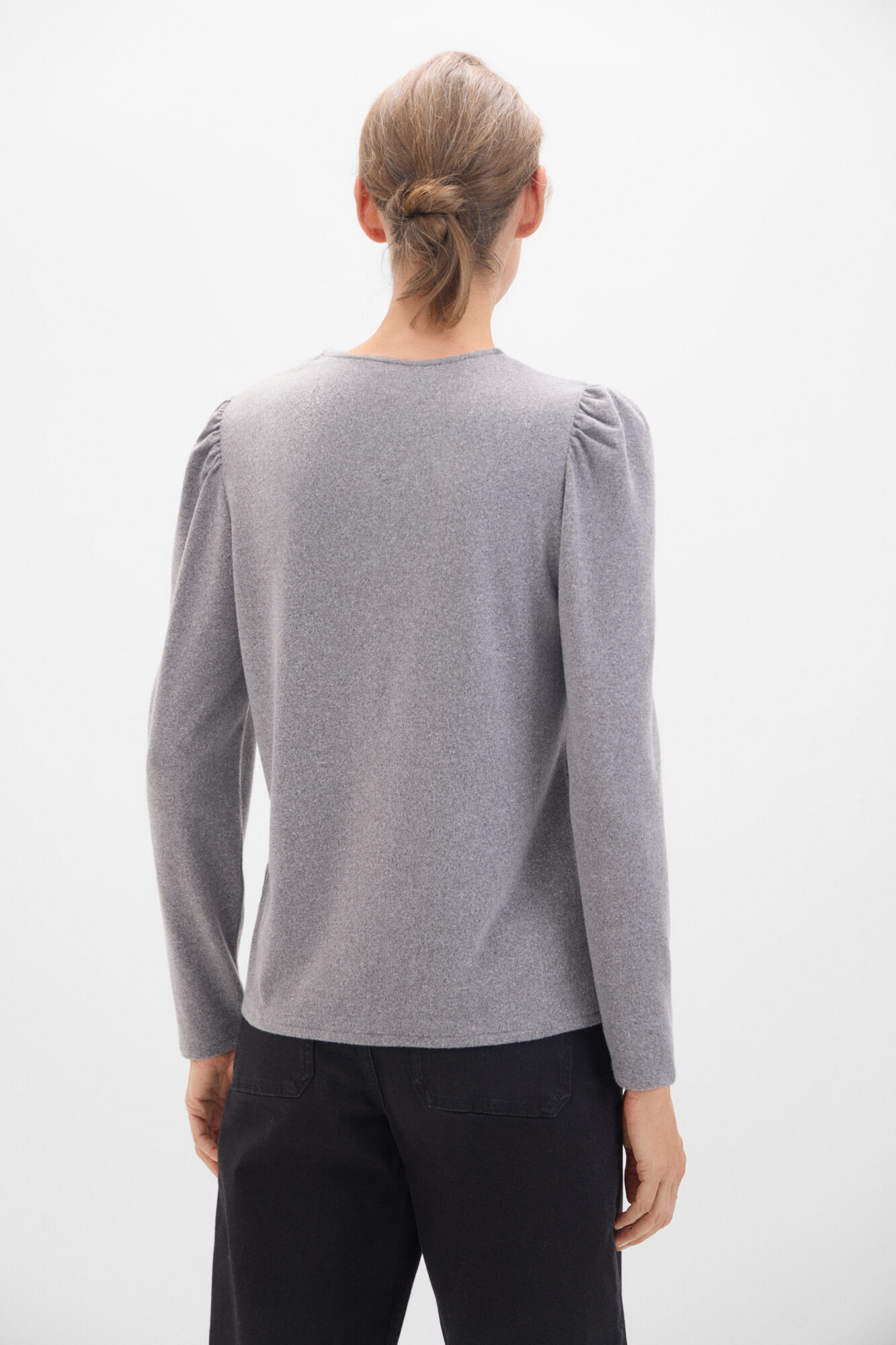 Cortefiel Camiseta con studs Gris