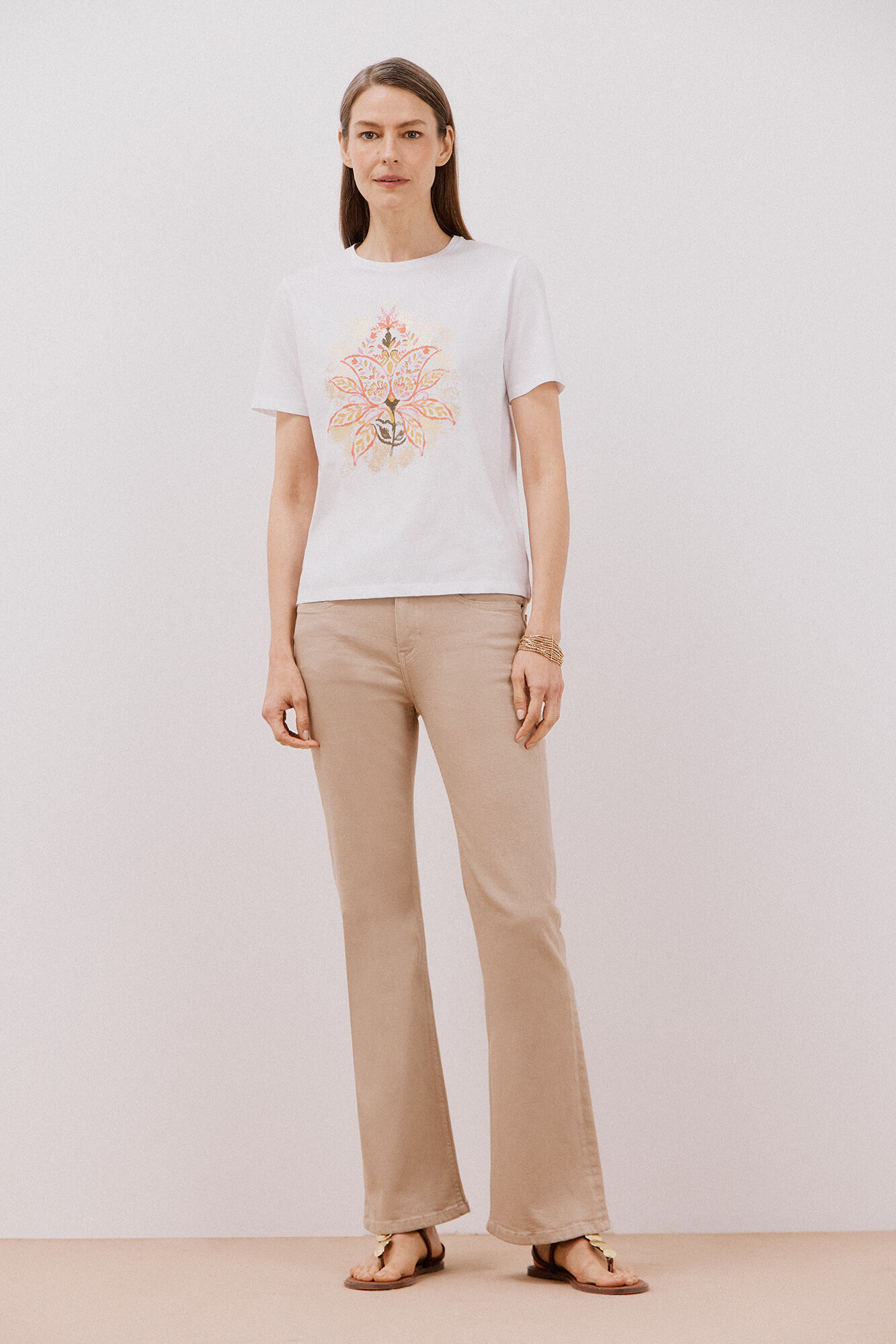 Cortefiel Playera estampada Blanco