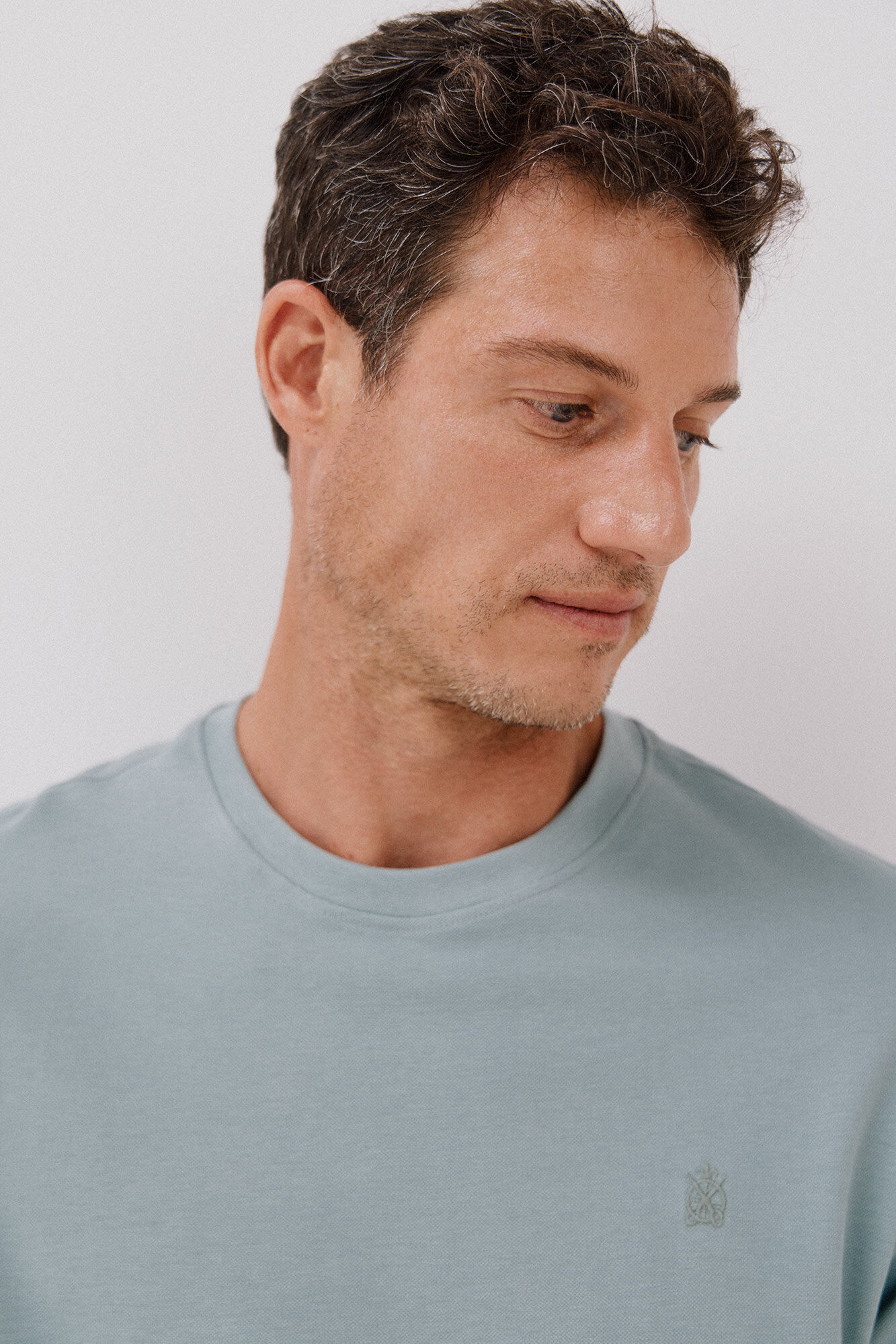 Cortefiel Playera b&aacute;sica piqu&eacute; Azul