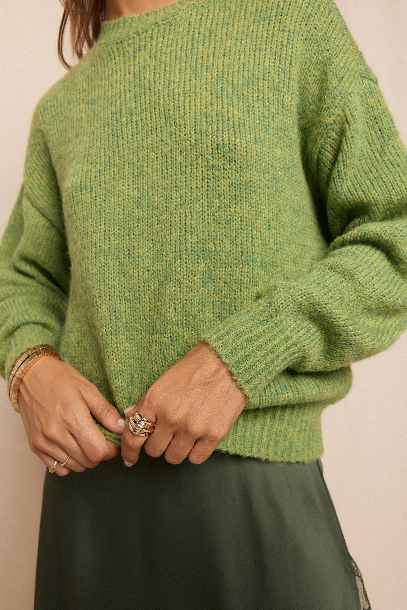 Slowlove Su&eacute;ter b&aacute;sico Verde