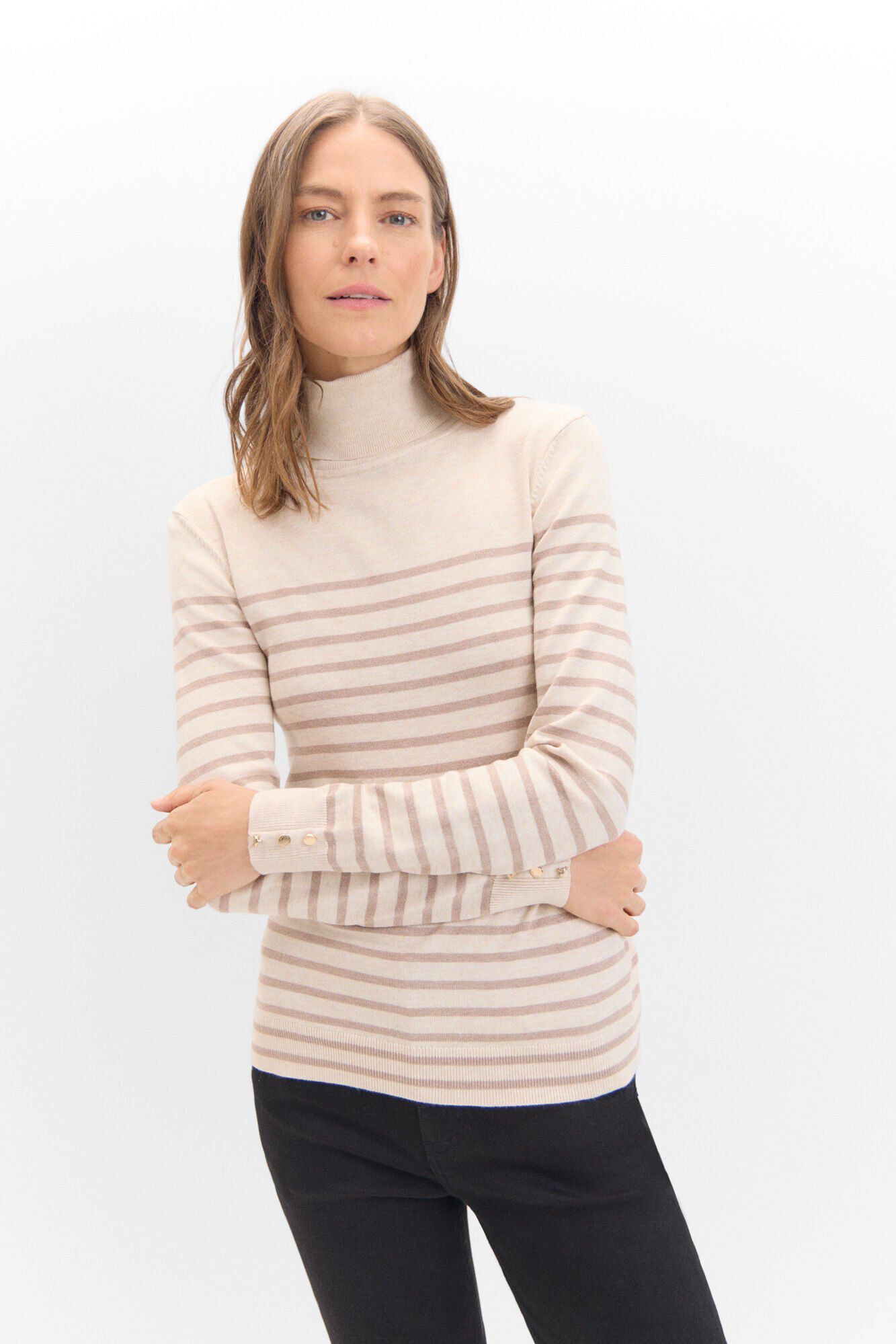 Cortefiel Jersey rayas bicolor Beige
