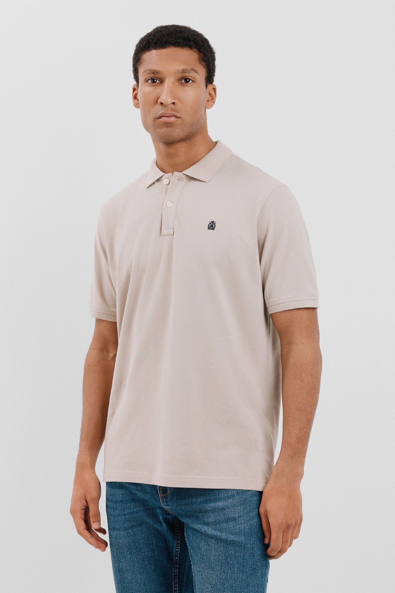 Cortefiel Polo b&aacute;sico piqu&eacute; Beige