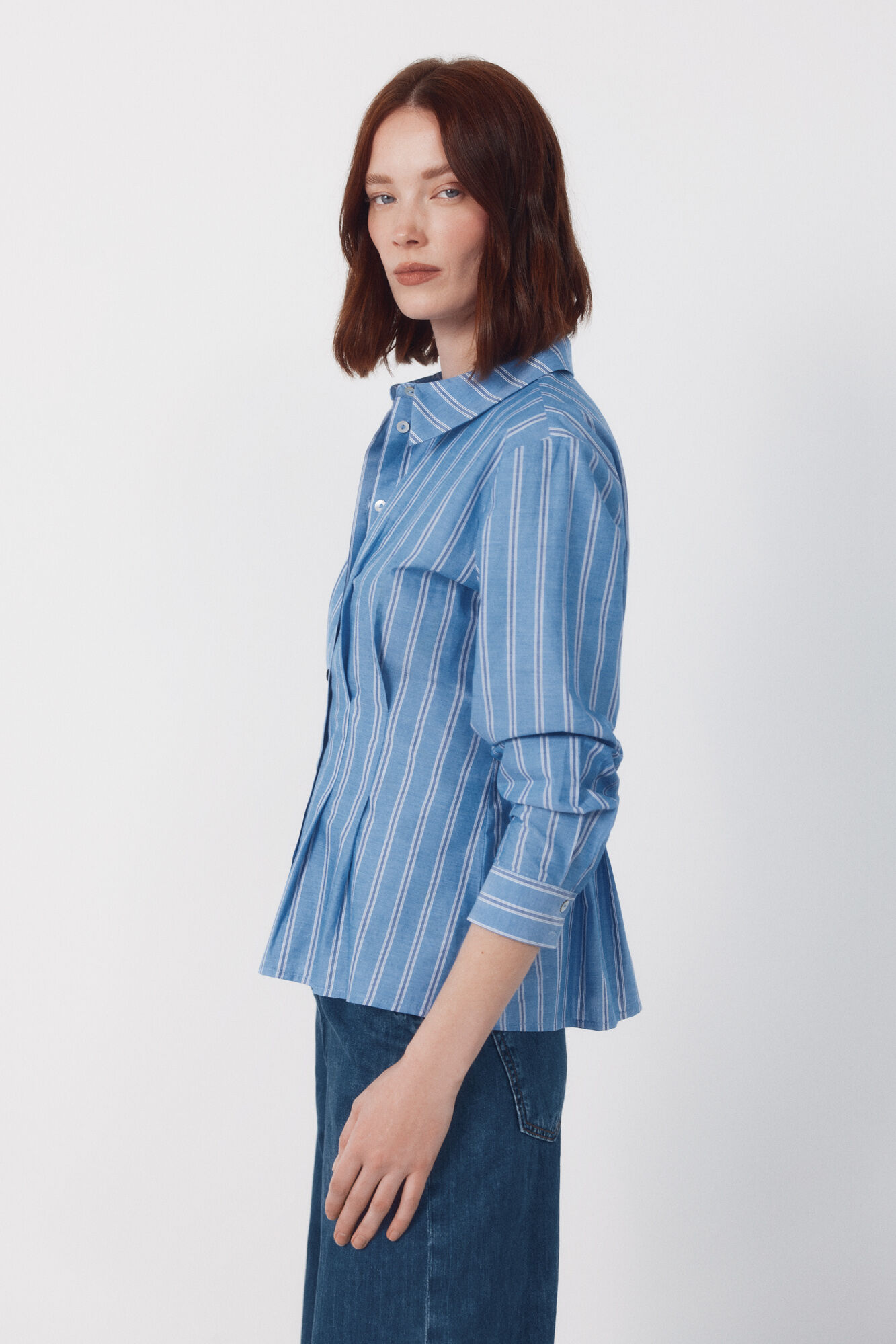 Cortefiel Camisa de rayas entallada Estampado azul