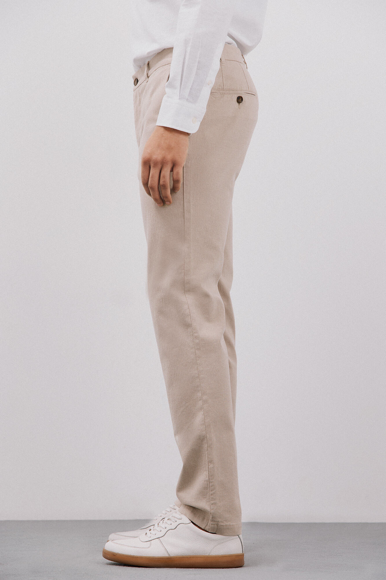 Cortefiel Pantal&oacute;n chino algod&oacute;n-lino Beige