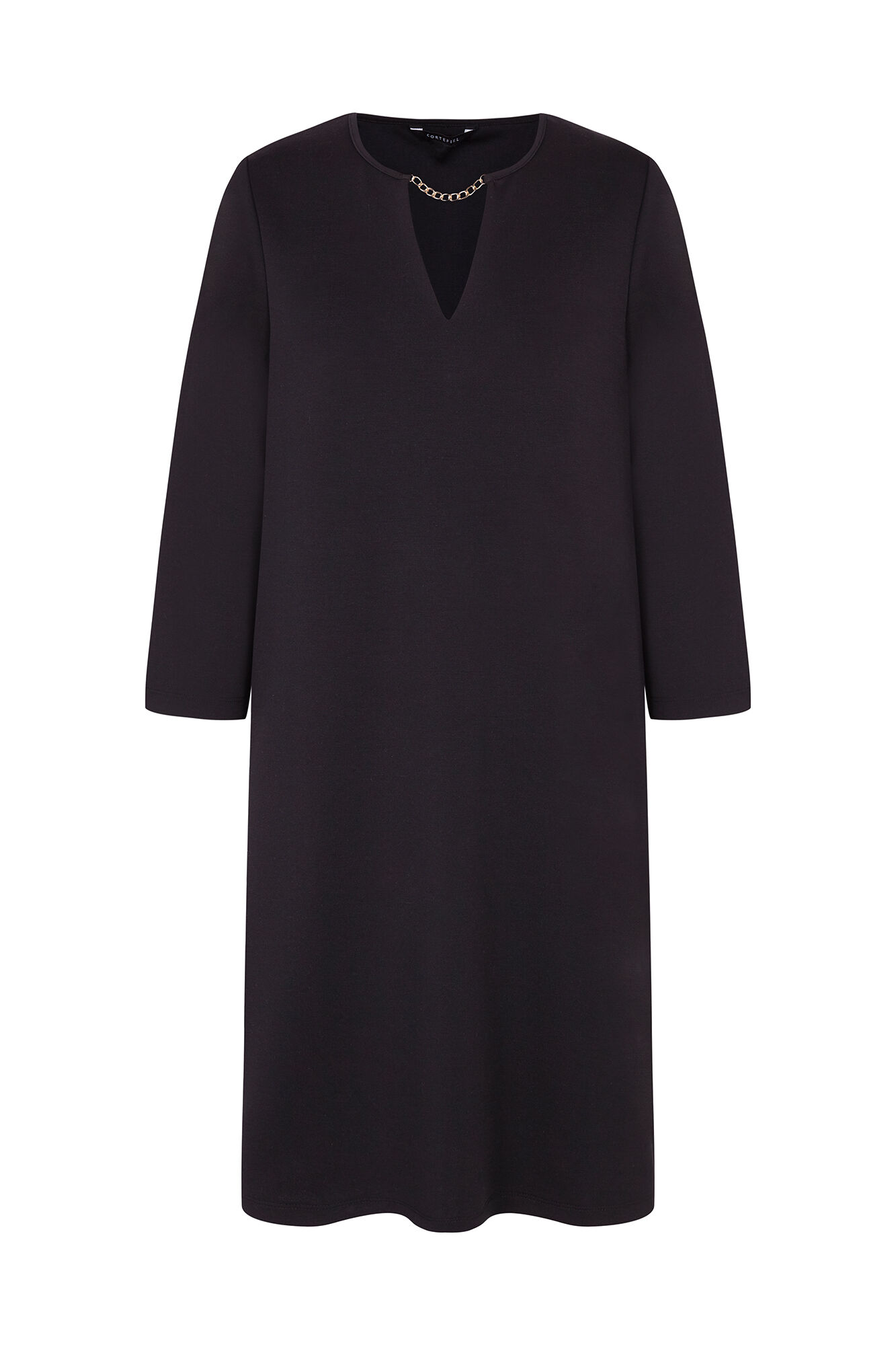 Cortefiel Vestido detalle cadena Negro